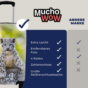 MuchoWow Handgepäckkoffer Leopard - Jungtiere - Steine, 4 Rollen, Reisetasche mit rollen, Handgepäck für Ferien, Trolley, Reisekoffer