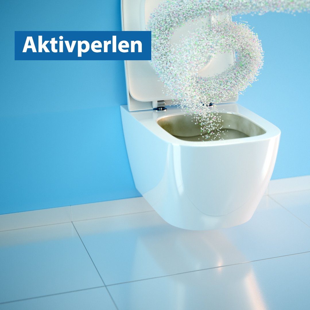 Das Blaue Wunder® WC Pulver mit Schaumbooster WC-Reiniger (1,5 kg Pulver selbstständiger Reiniger durch Aktivperlen gegen Urinstein & Kalk uvm)