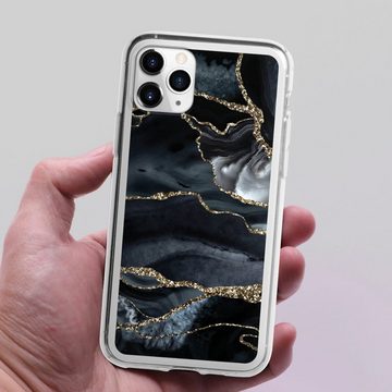 DeinDesign Handyhülle Glitzer Look Marmor Trends Dark marble gold Glitter look, Apple iPhone 11 Pro Silikon Hülle Bumper Case Handy Schutzhülle