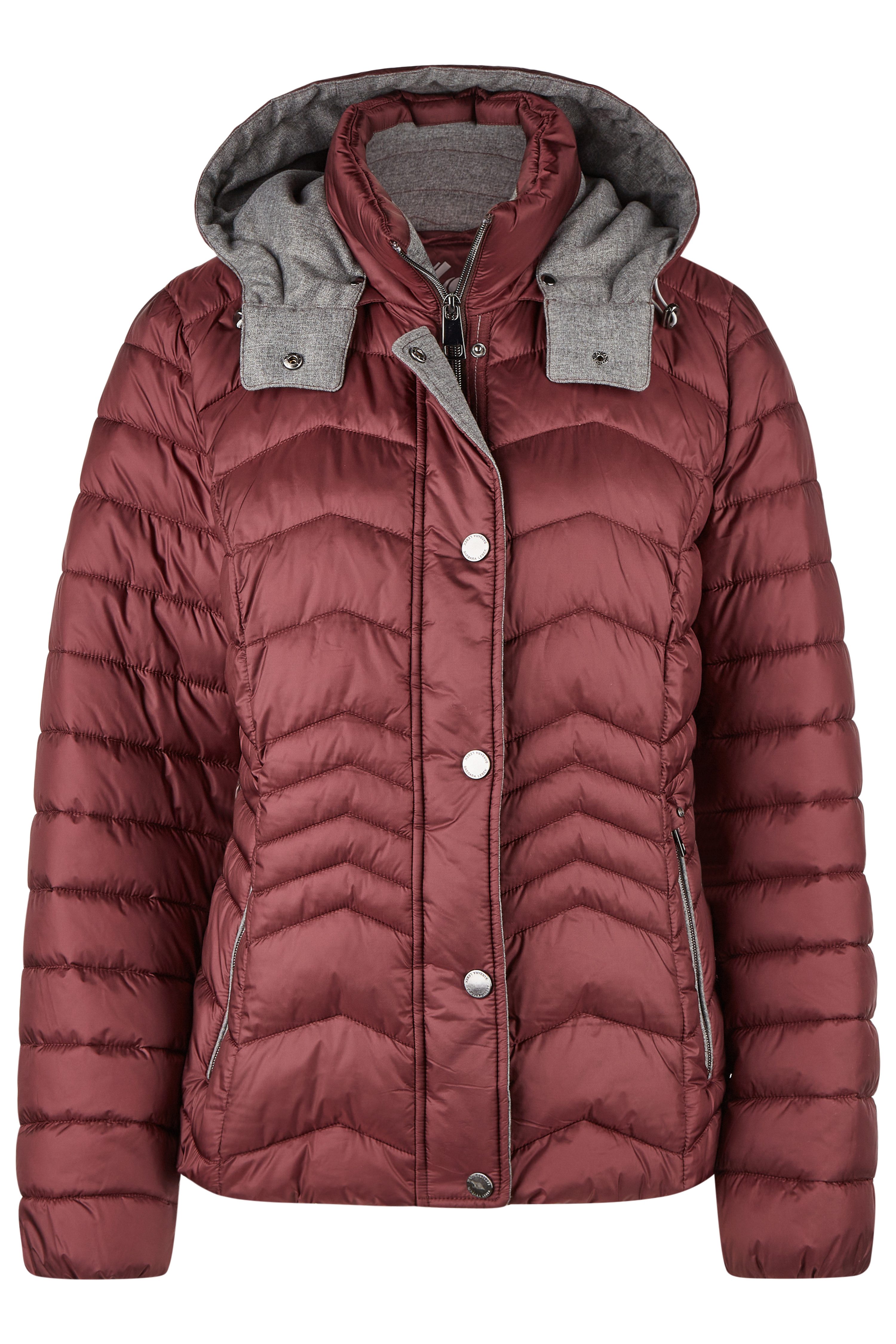 Barbara Lebek Steppjacke Barbara Lebek Steppjacke mit Kapuze - burgund (1-St)