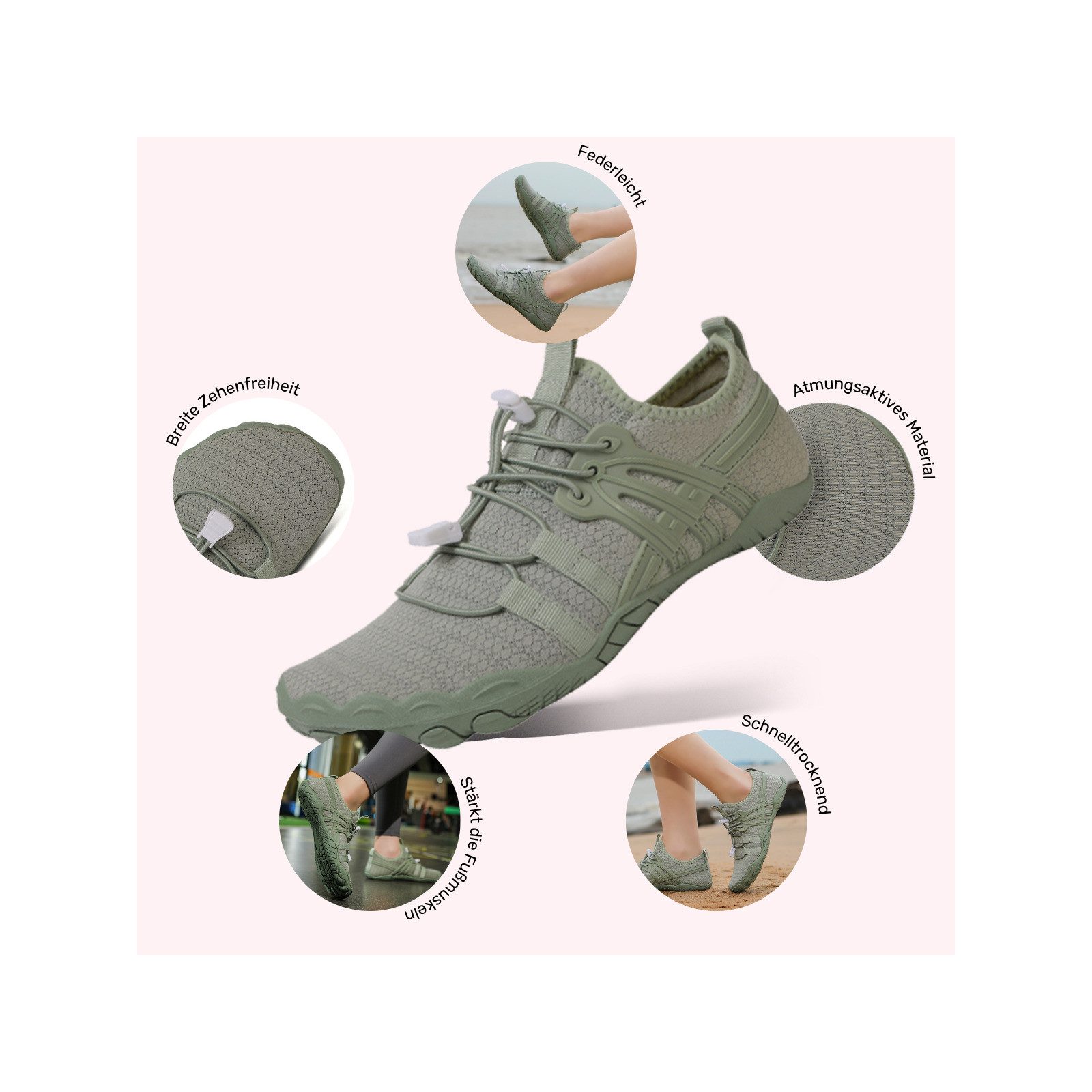 DOTALES Balancestep Barfußschuhe Damen & Herren Barfußschuhe Barfußschuh Das Original-Barfuß Sneaker, Minimalschuhe, Schnellverschluss