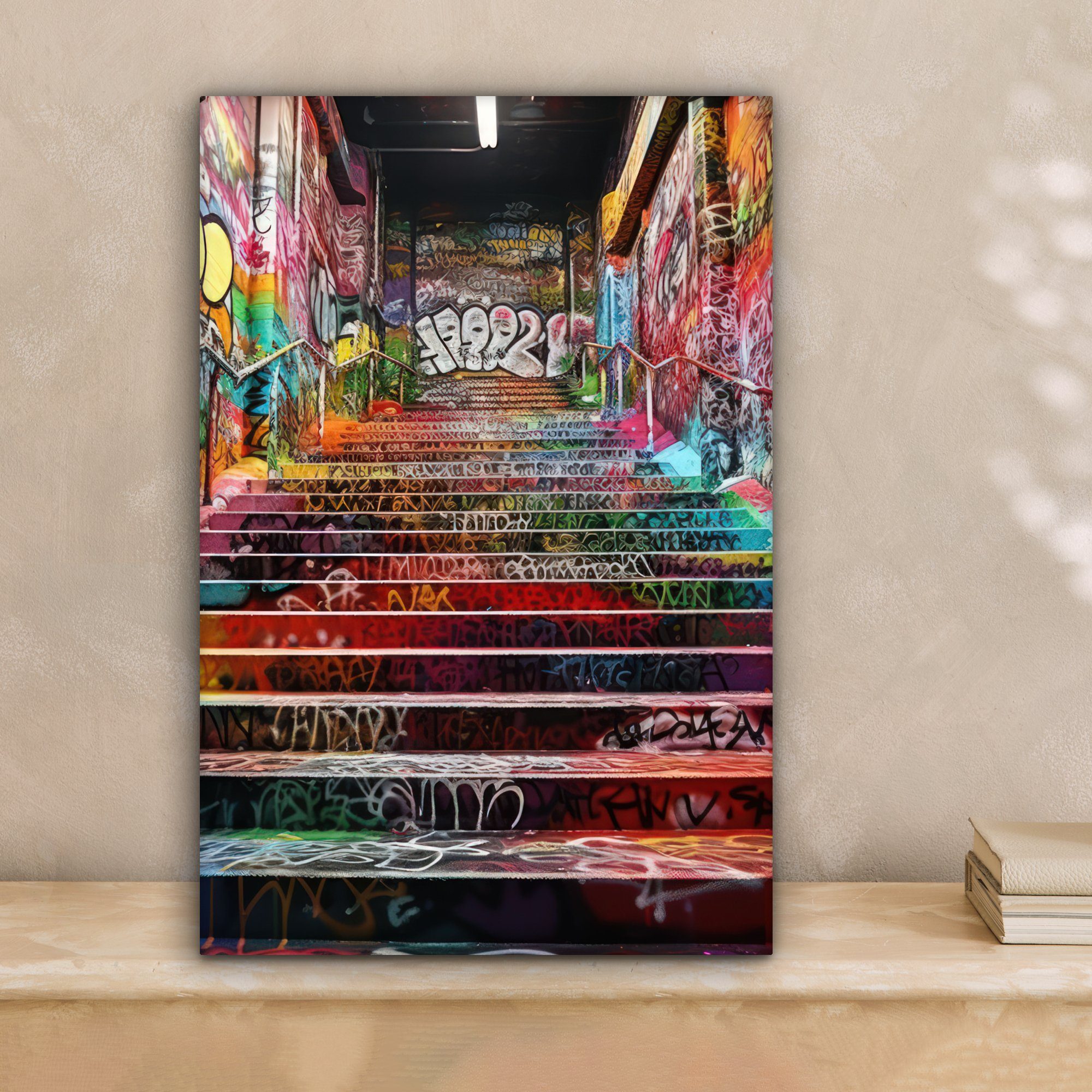 OneMillionCanvasses® Leinwandbild Treppe - Graffiti - Farben - Kunst, Fotod günstig online kaufen