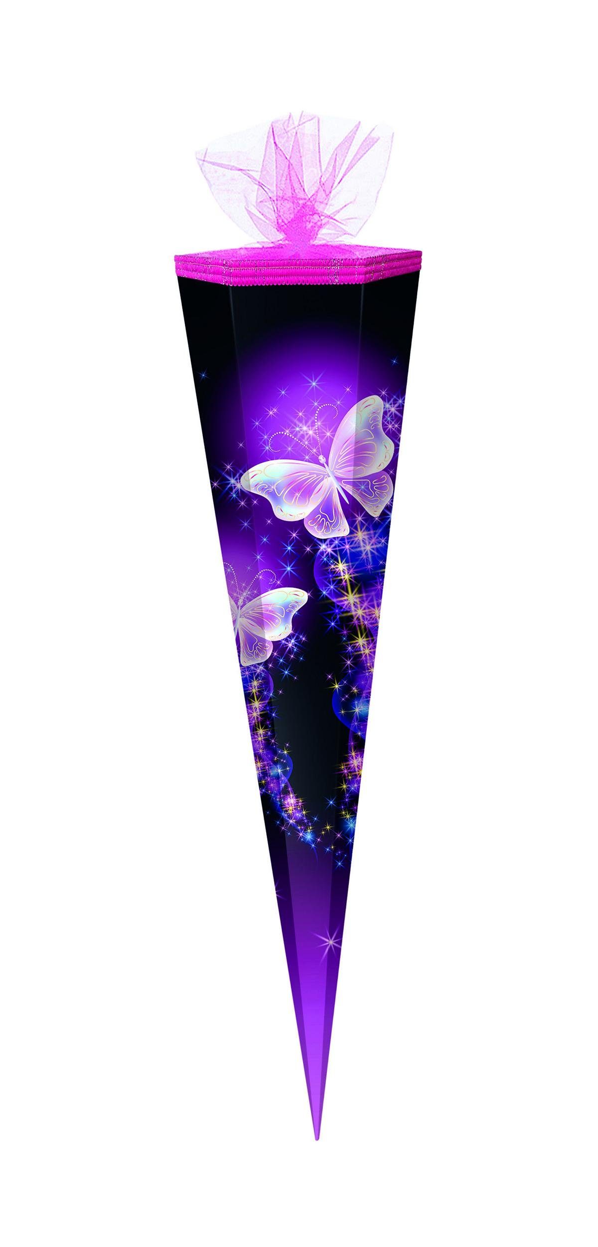 Verpackungsmittel GmbH Markneukirchen Schultüte Schultüte / Zuckertüte / 85cm / eckig / "Schmetterling - Shining Butte