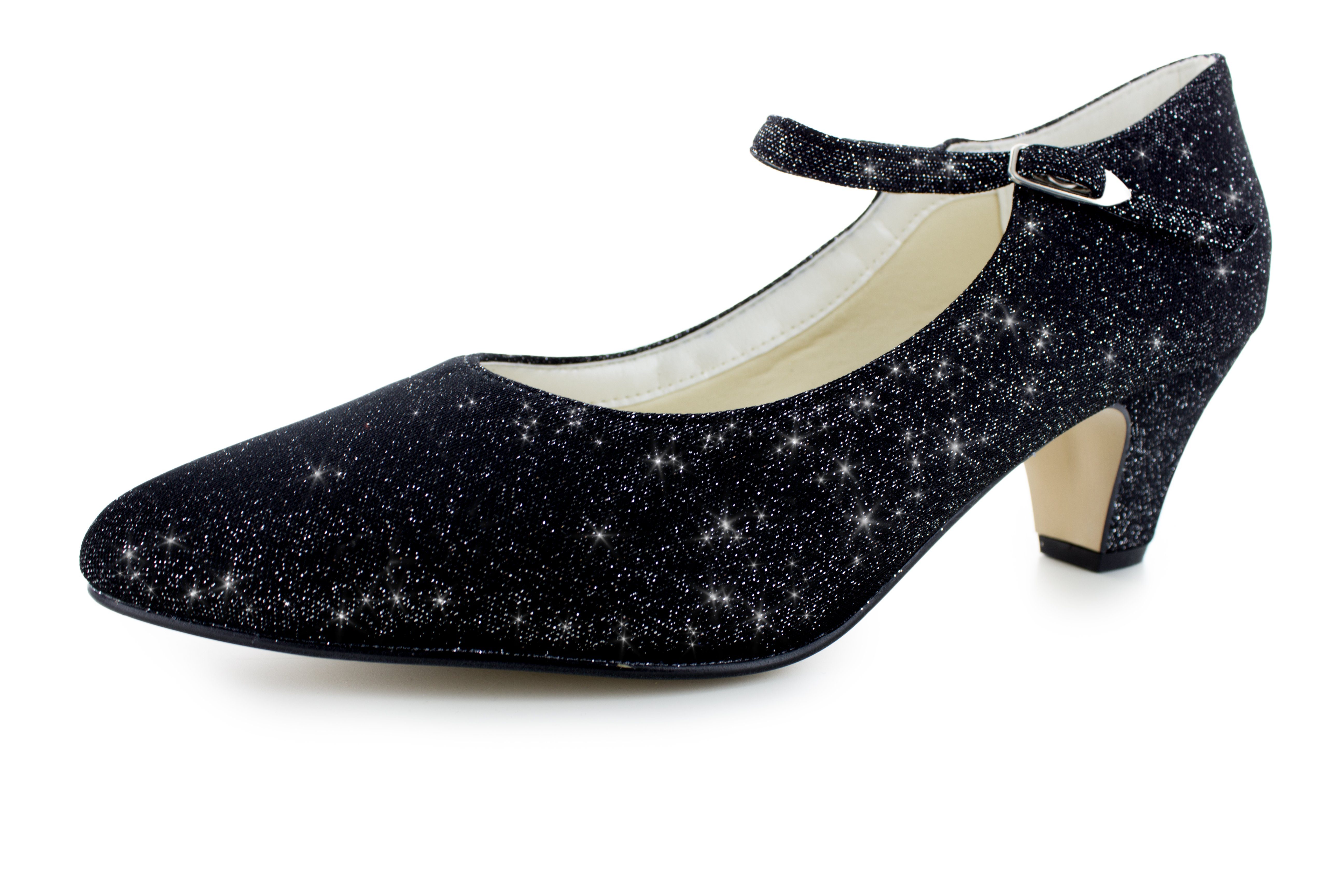 White Lady 738 Softglitter Pumps mit breitem Absatz Spangenpumps günstig online kaufen