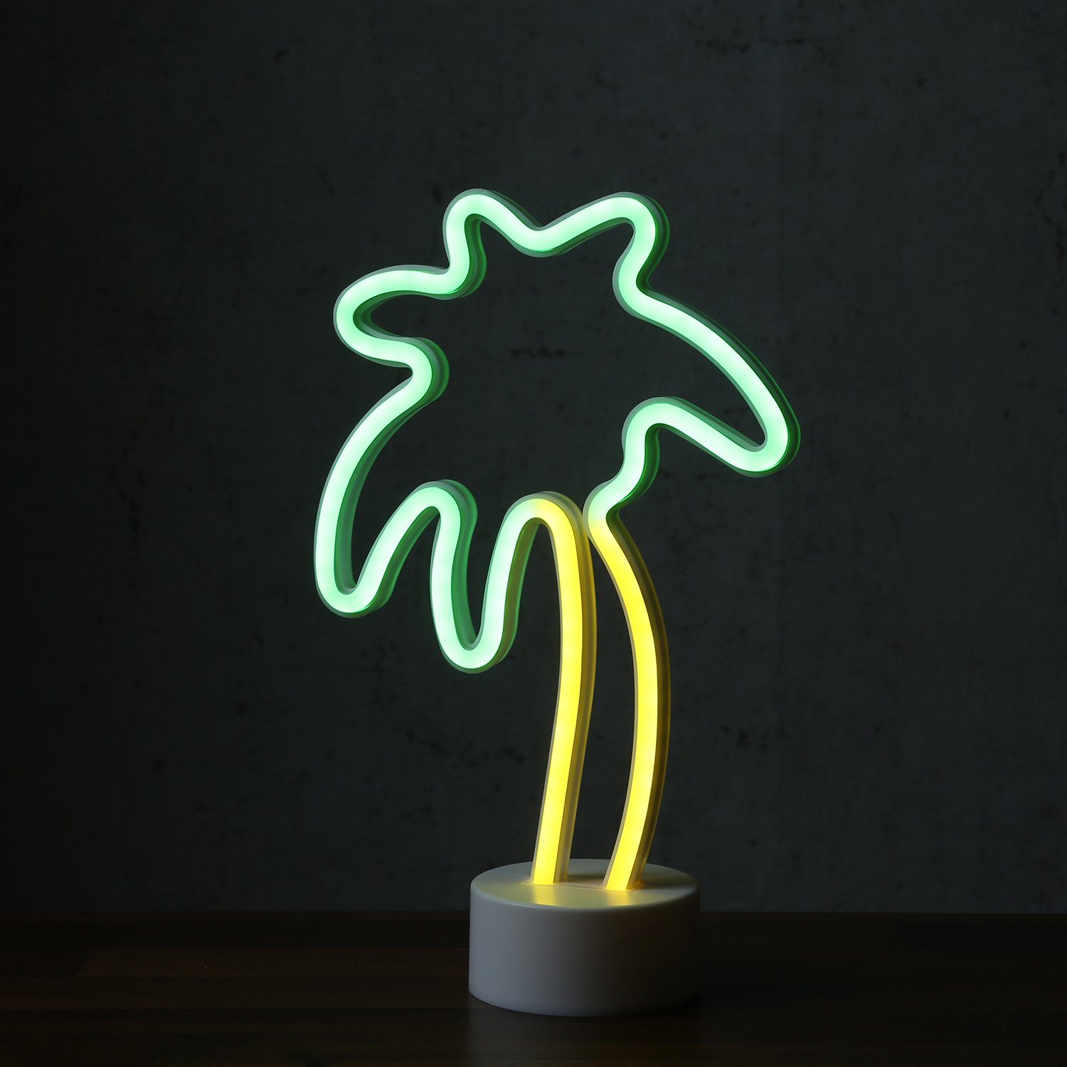 / 30cm, Neonschild LED LED Classic, Batterie LED USB bunt gelb Neonlicht Palme grün SATISFIRE mehrfarbig Dekolicht Leuchtfigur