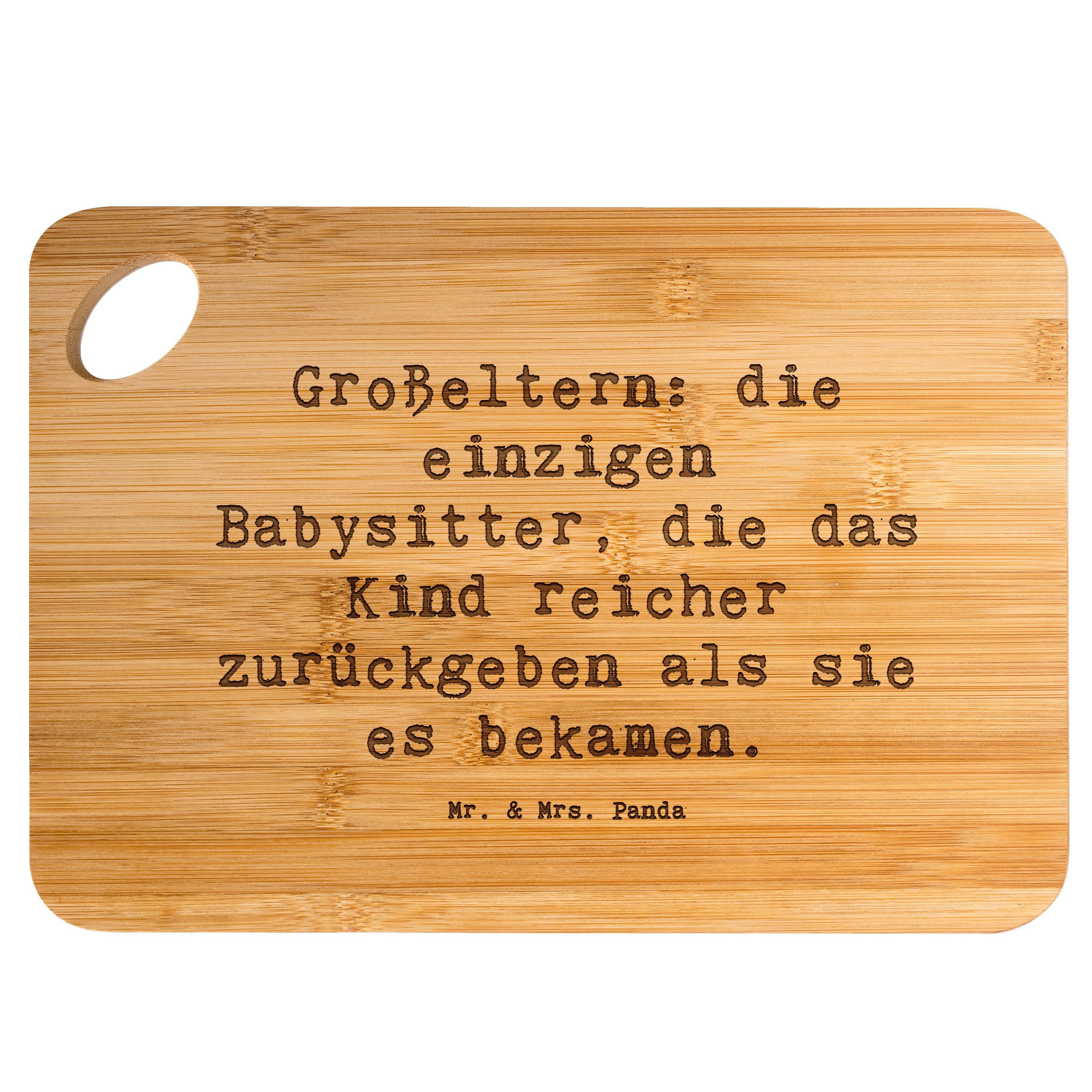 Mr. & Mrs. Panda Servierbrett Spruch Großeltern Babysitter, Schneidebrett, Transparent, Weihnachten, Bambus, (Packung, Großeltern Familie Verwandte), jausenbrett einzigartige Designs Zusammenhalt