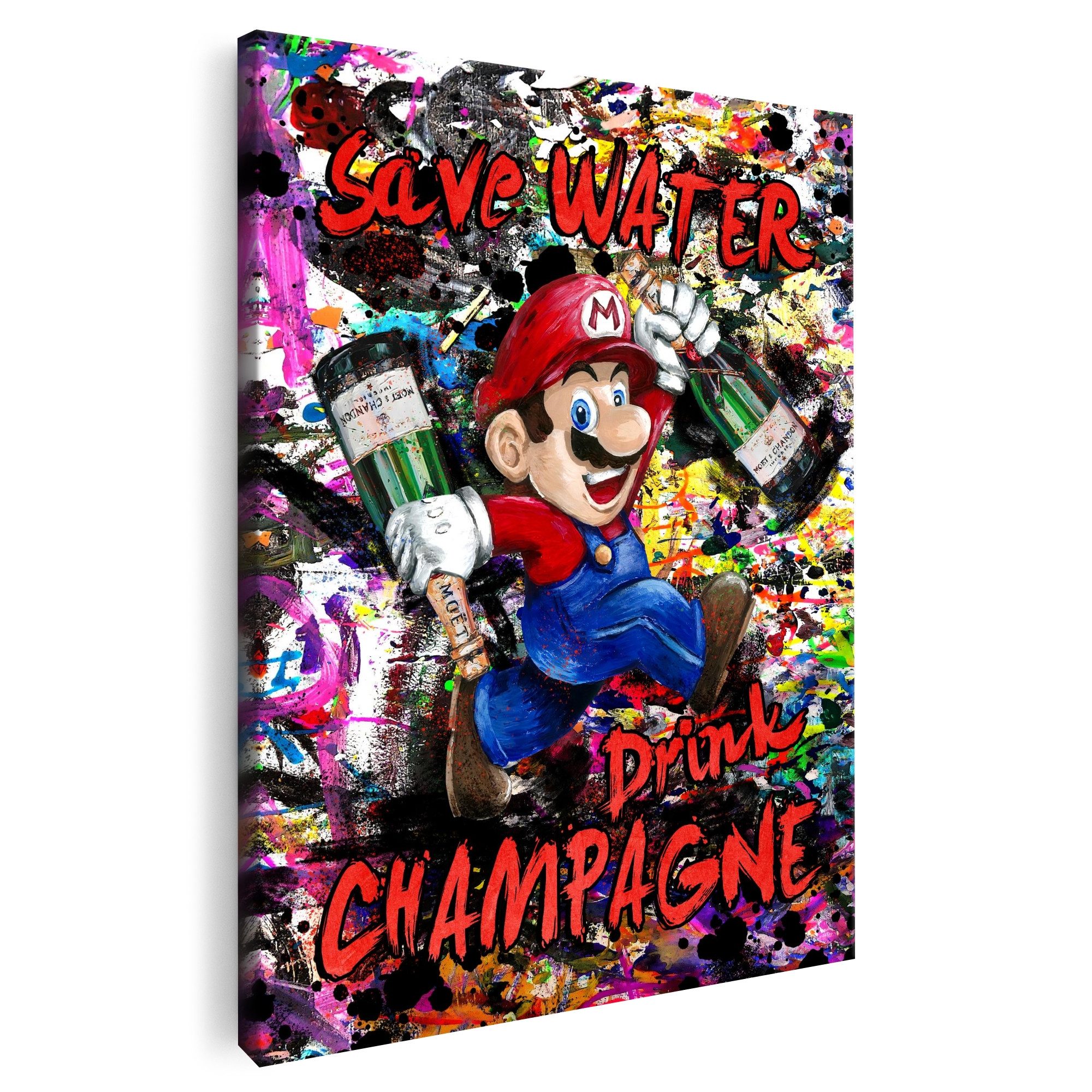 Artmazing Leinwandbild Super Save Water Mario, Super Save Water Mario, gesp. auf FSC Echtholz-Keilrahmen, in versch. Größen