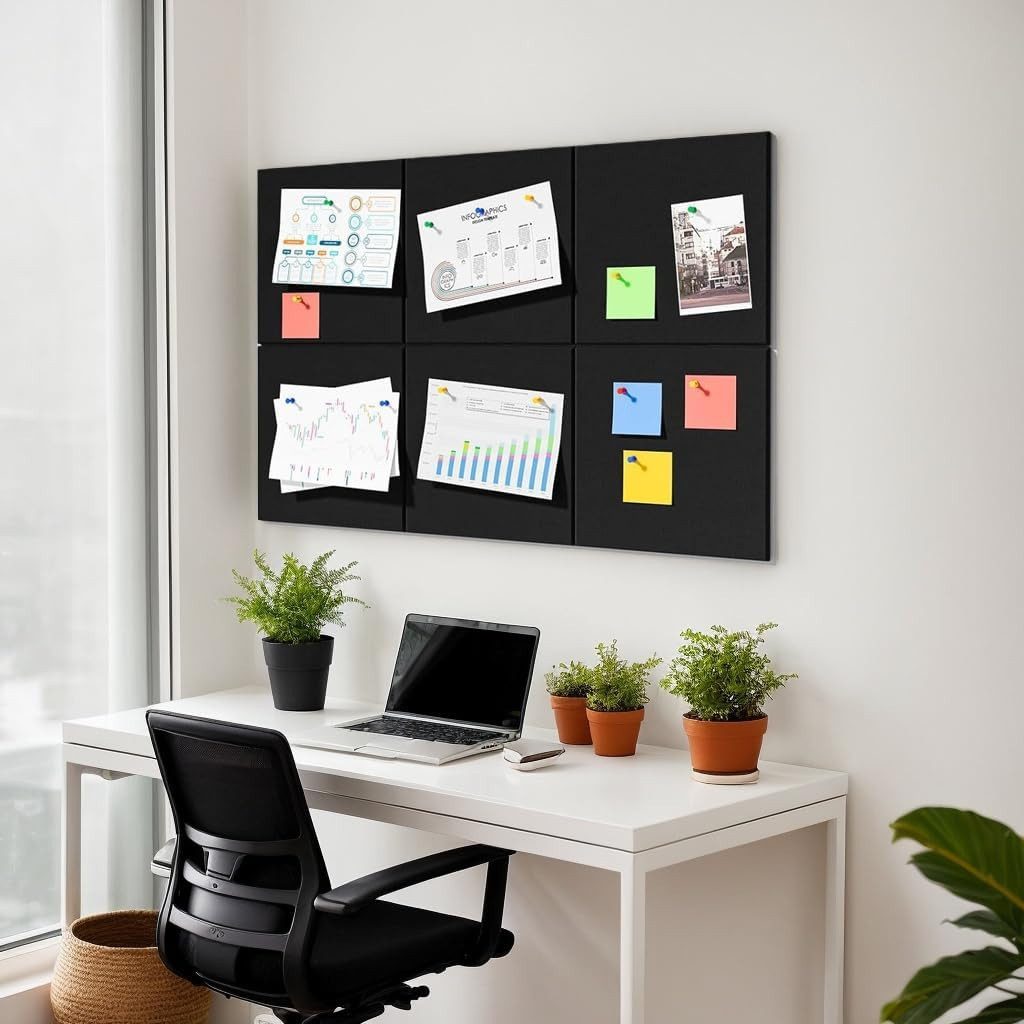 Agger Pinnwand Filz Selbstklebend mit 20 Reißzwecken, 30X30cm