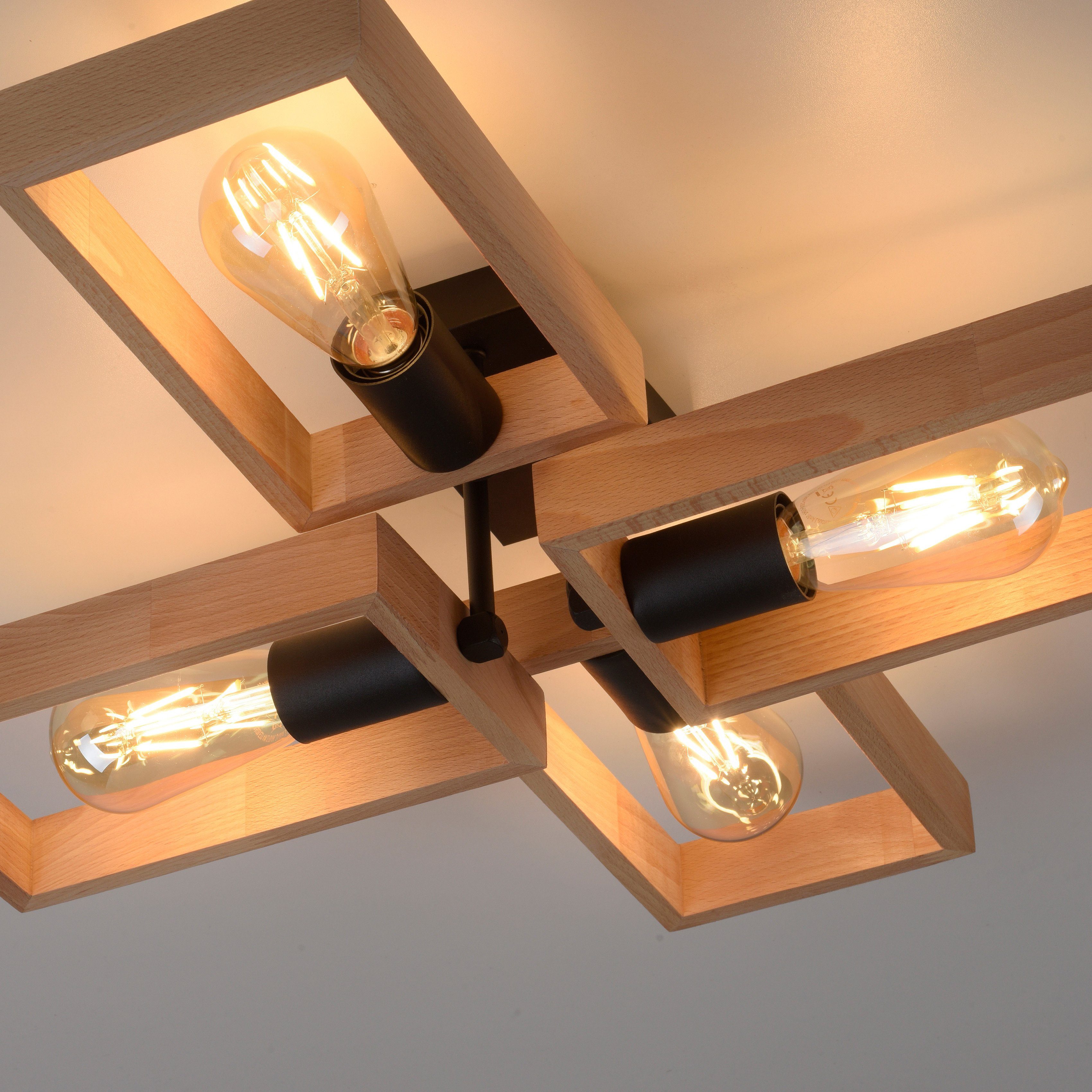 Home geeignet Leuchtmittel Leuchtmittel, (Akazienholz), für Nohen, affaire aus Holz ohne Deckenleuchte Deckenlampe E27