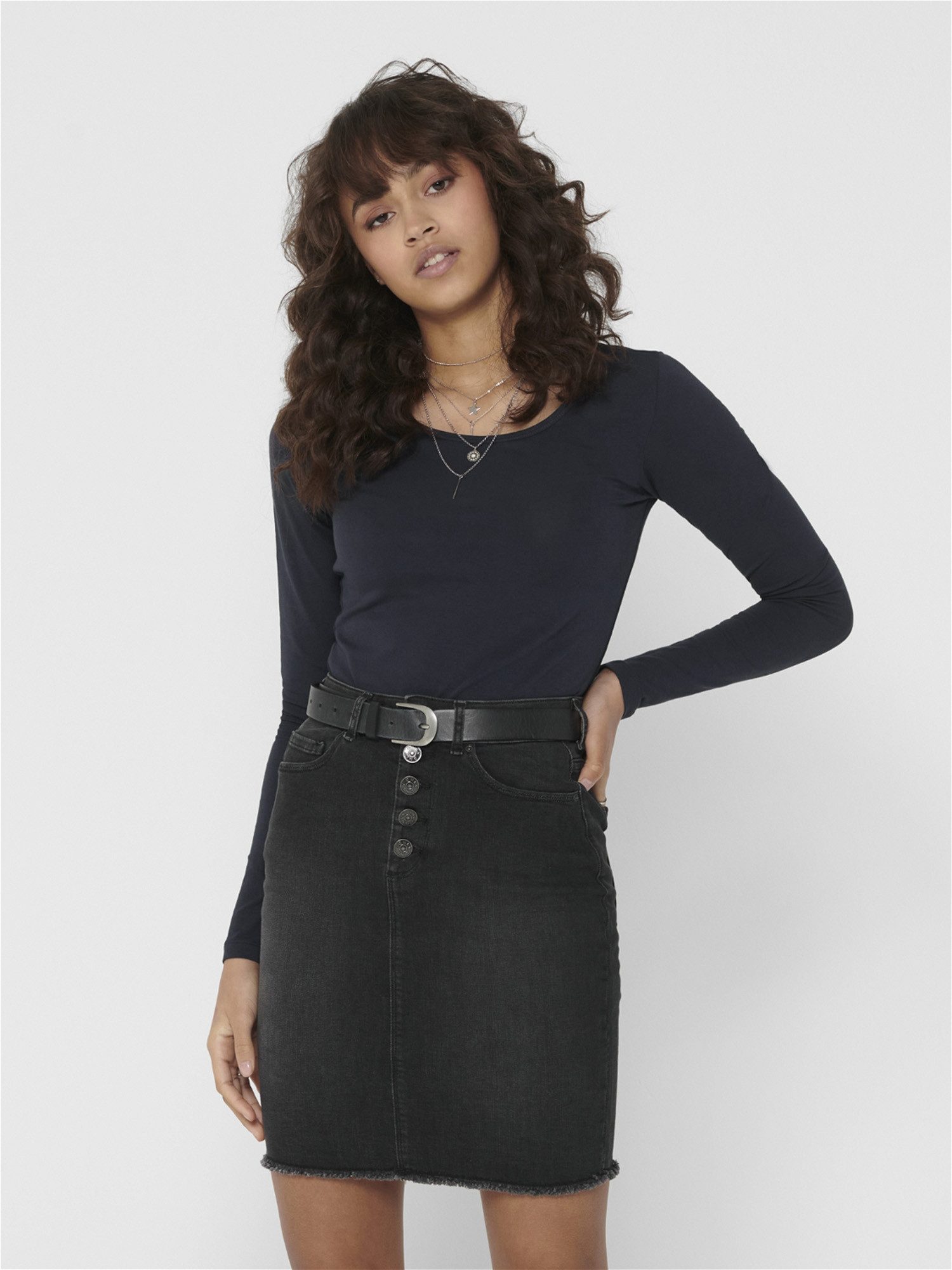 ONLY Langarmshirt Live Love NEW Longsleeve (3-tlg., 3er Pack) Figur betont, elastische Baumwollqualität