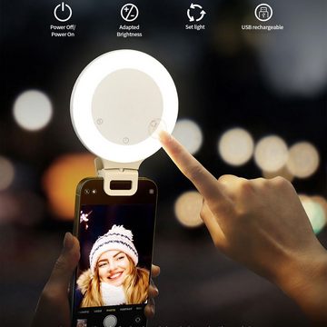 Welikera Ringlicht Touch LED Handy-Tablet Fülllicht,Einstellbar, 600mAh, Tragbar