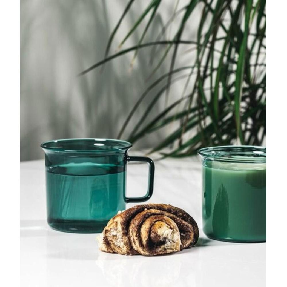Muurla Tasse Teeglas Tasse Teal aus hitzebeständigem Glas (350ml)