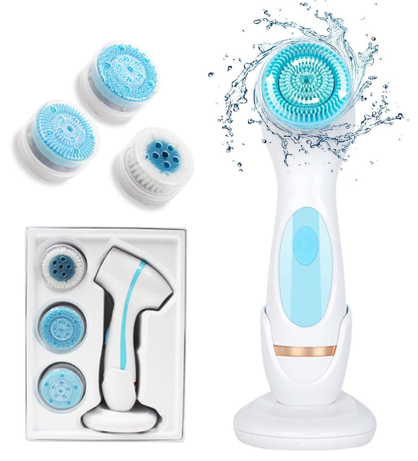 Housruse Elektrische Hautpflegebürste Gesichtsreinigungsbürste Elektrische  - Wasserdichte Gesichtsbürste, für alle Hauttypen geeignet