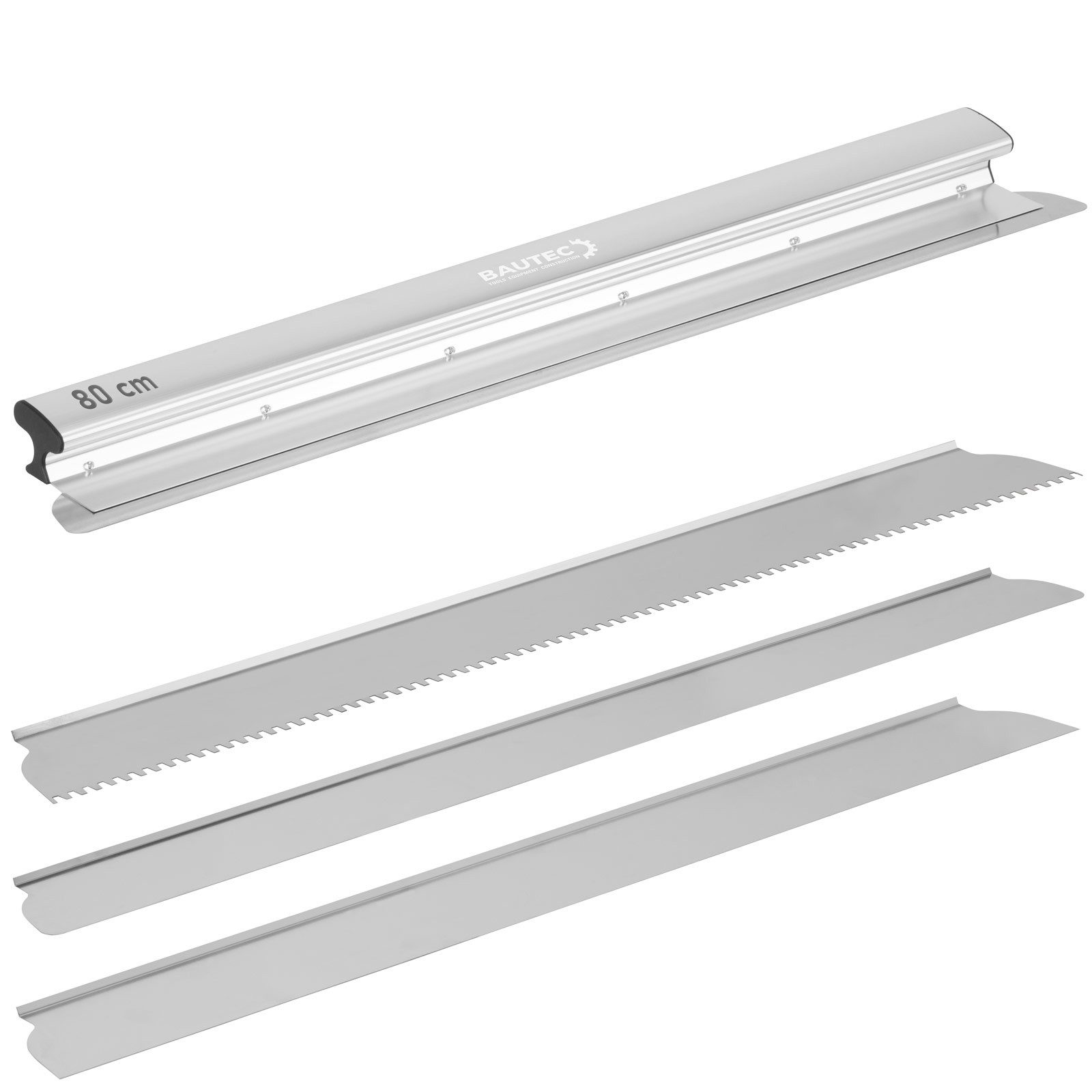 Flächenspachtel 80 cm » Profi-Set inkl. 3 verschiedene Wechselblätter aus Edelstahl