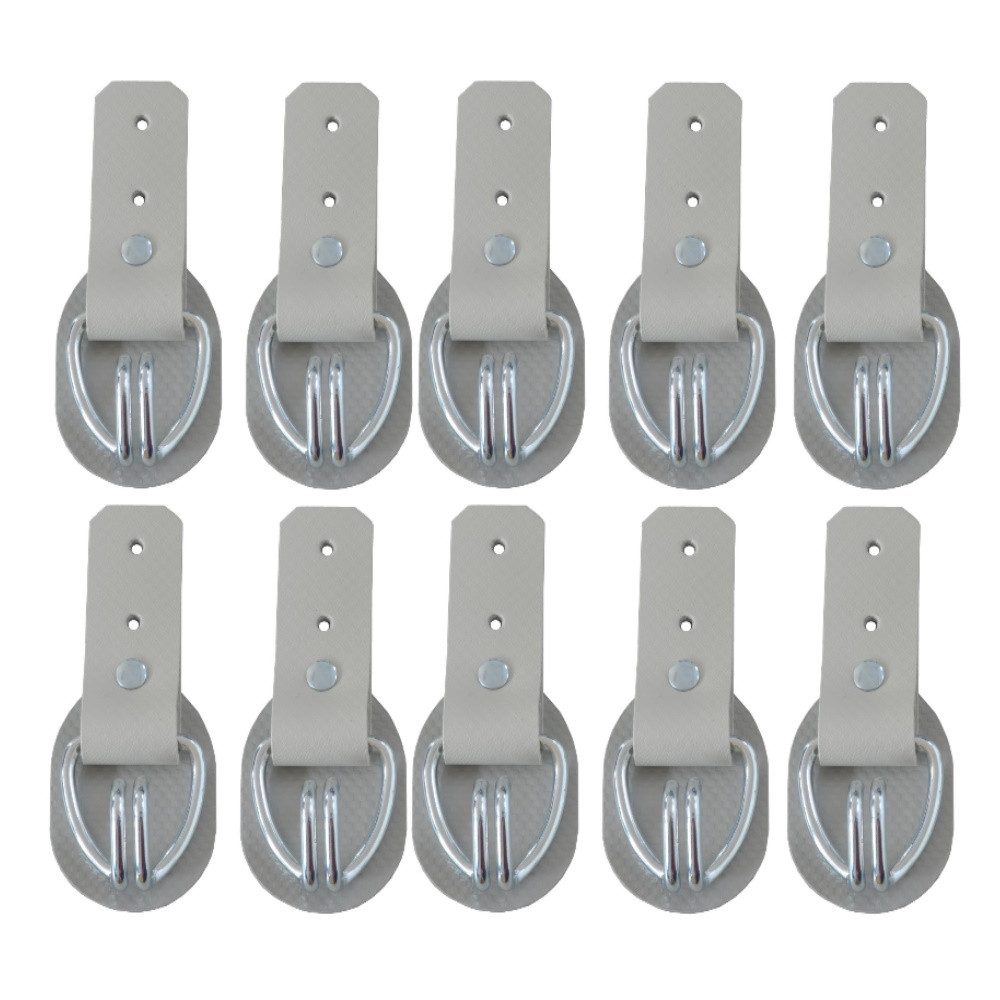 Anhänger 10x Aufrollkappe, Aufrollhaken, Drahthaken + Scheuerschutz, beige