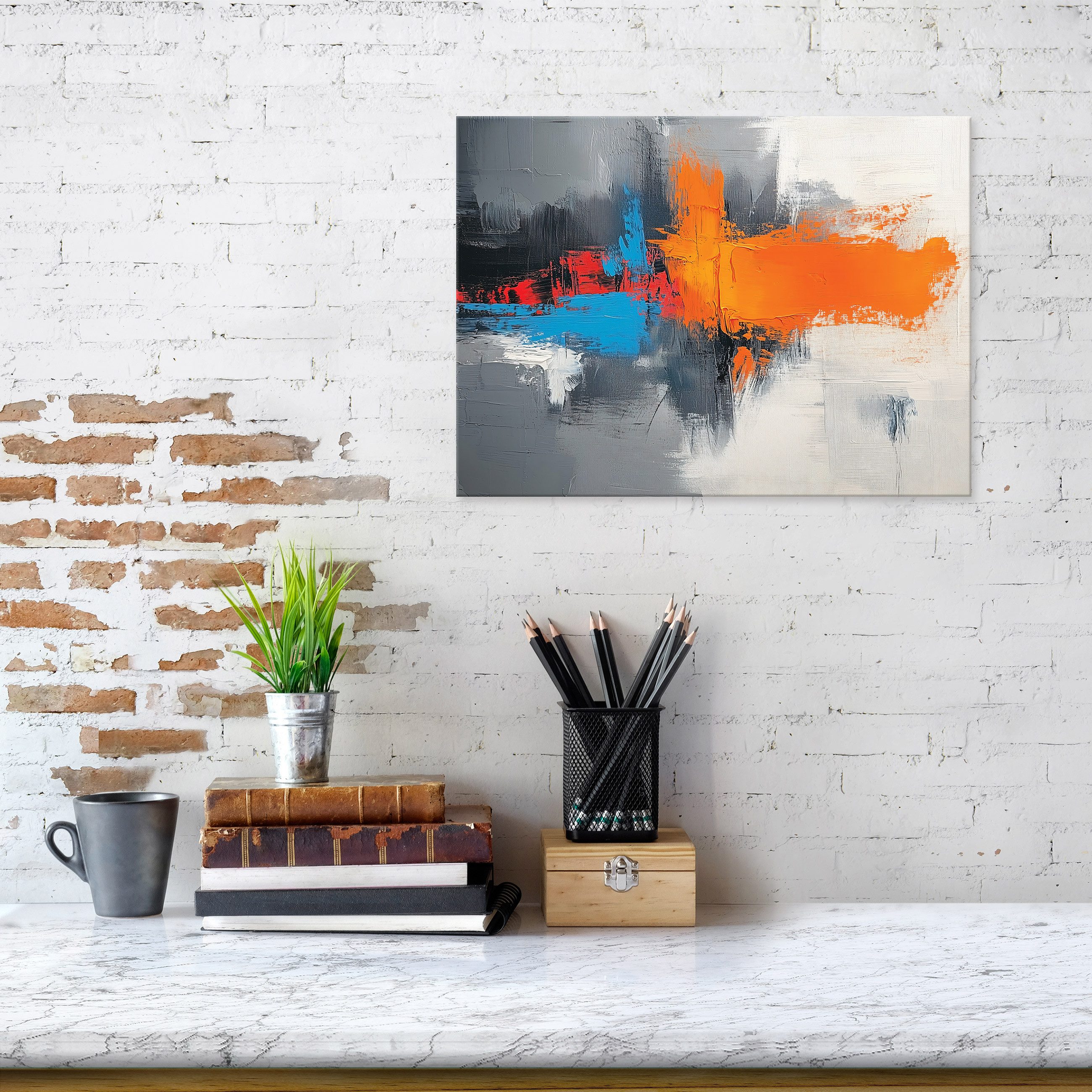 Wallarena Leinwandbild Abstrakt Grau Leinwand Bilder günstig online kaufen