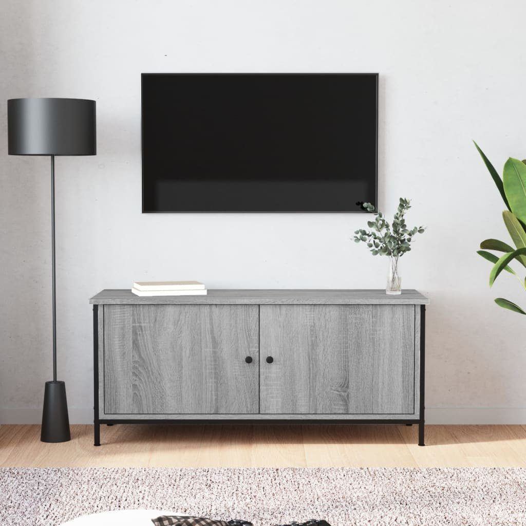 furnicato TV-Schrank mit Türen Grau Sonoma 102x35x45 cm Holzwerkstoff
