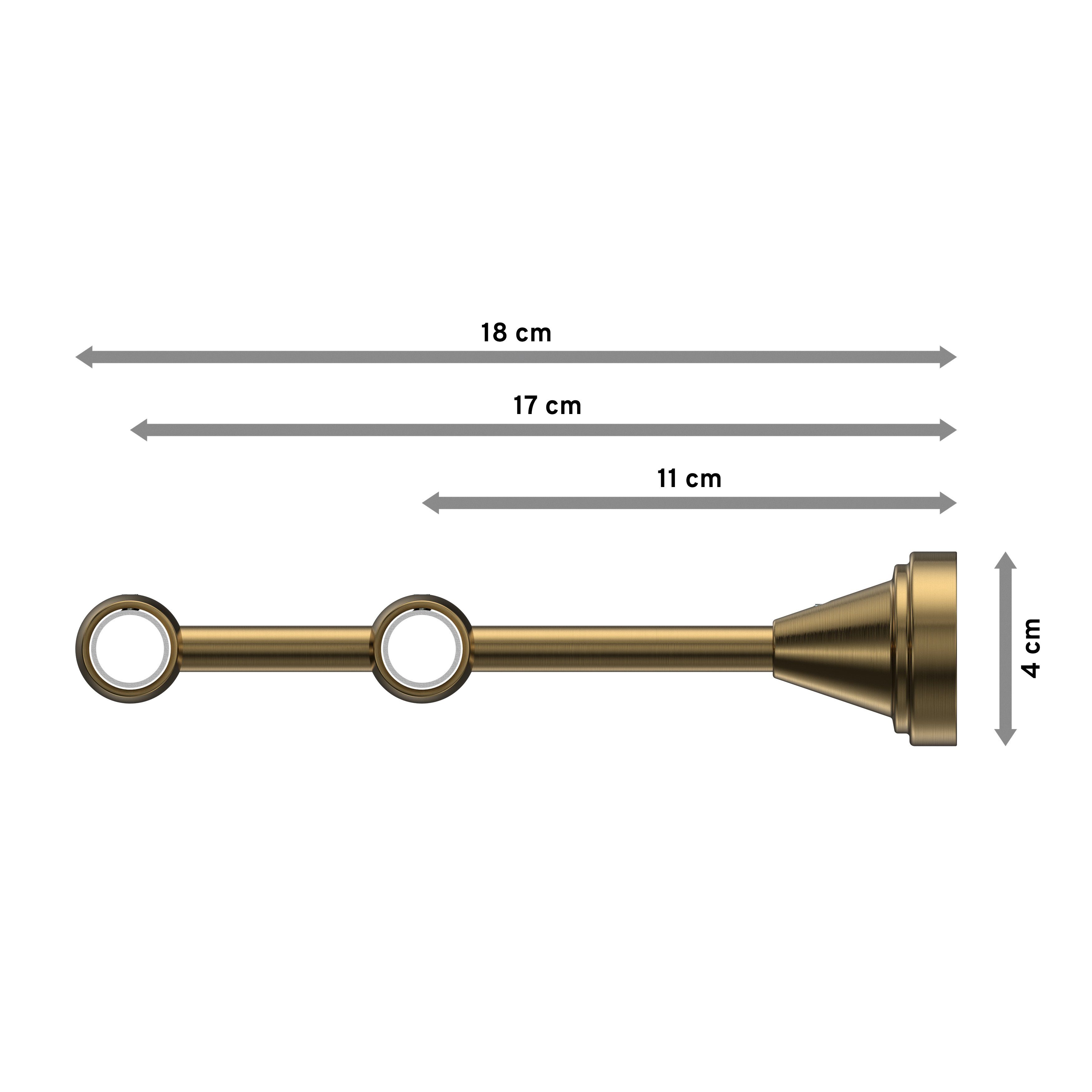 INTERDECO Gardinenstange Primus Paolo, Ø 16 mm, 2-läufig, Wandmontage, Messing Antik