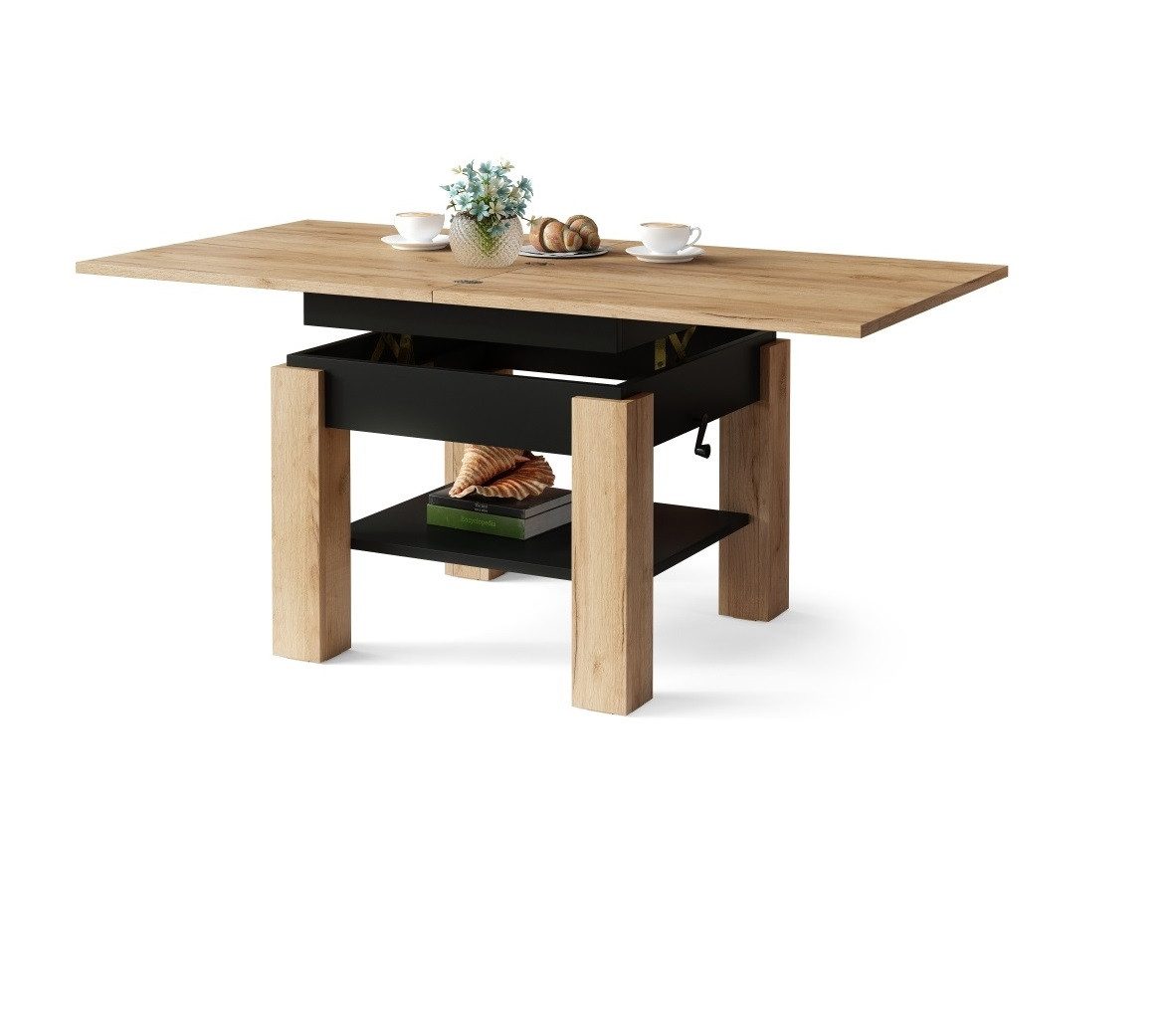 designimpex Couchtisch Design Cleo stufenlos höhenverstellbar günstig online kaufen
