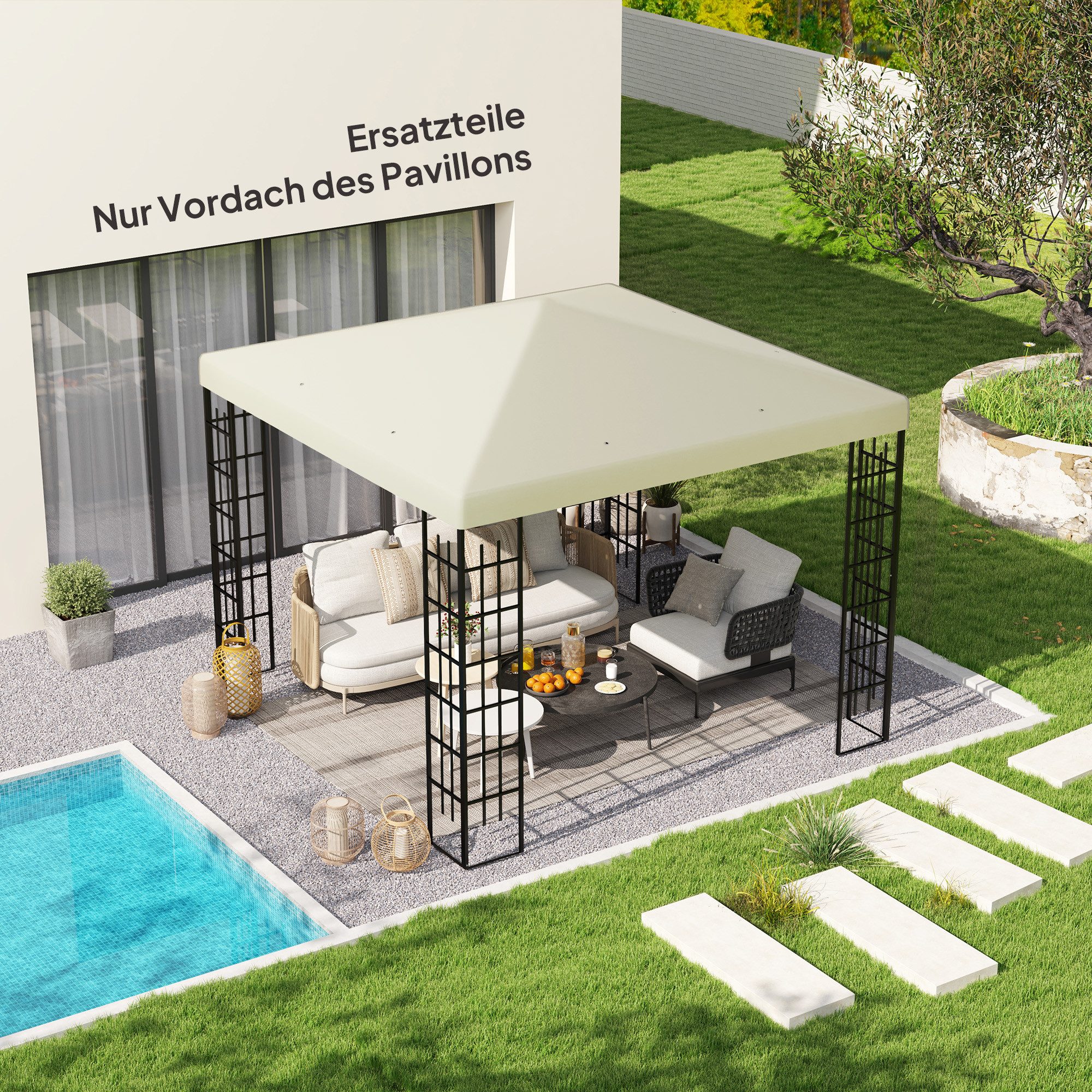 Outsunny Pavillon-Ersatzdach für Pavillon 3 x 3 m, wasserdicht, 370 g/m², 2 günstig online kaufen