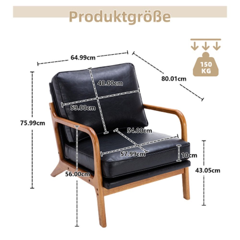 GLP Loungesessel Relaxsessel Holzsessel mit gepolstertem günstig online kaufen