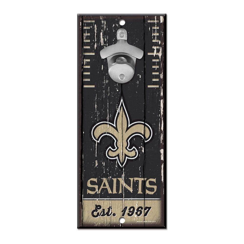 WinCraft Wanddekoobjekt Wanddeko Holzschild mit Flaschenöffner NFL TEAMS New Orleans Saints