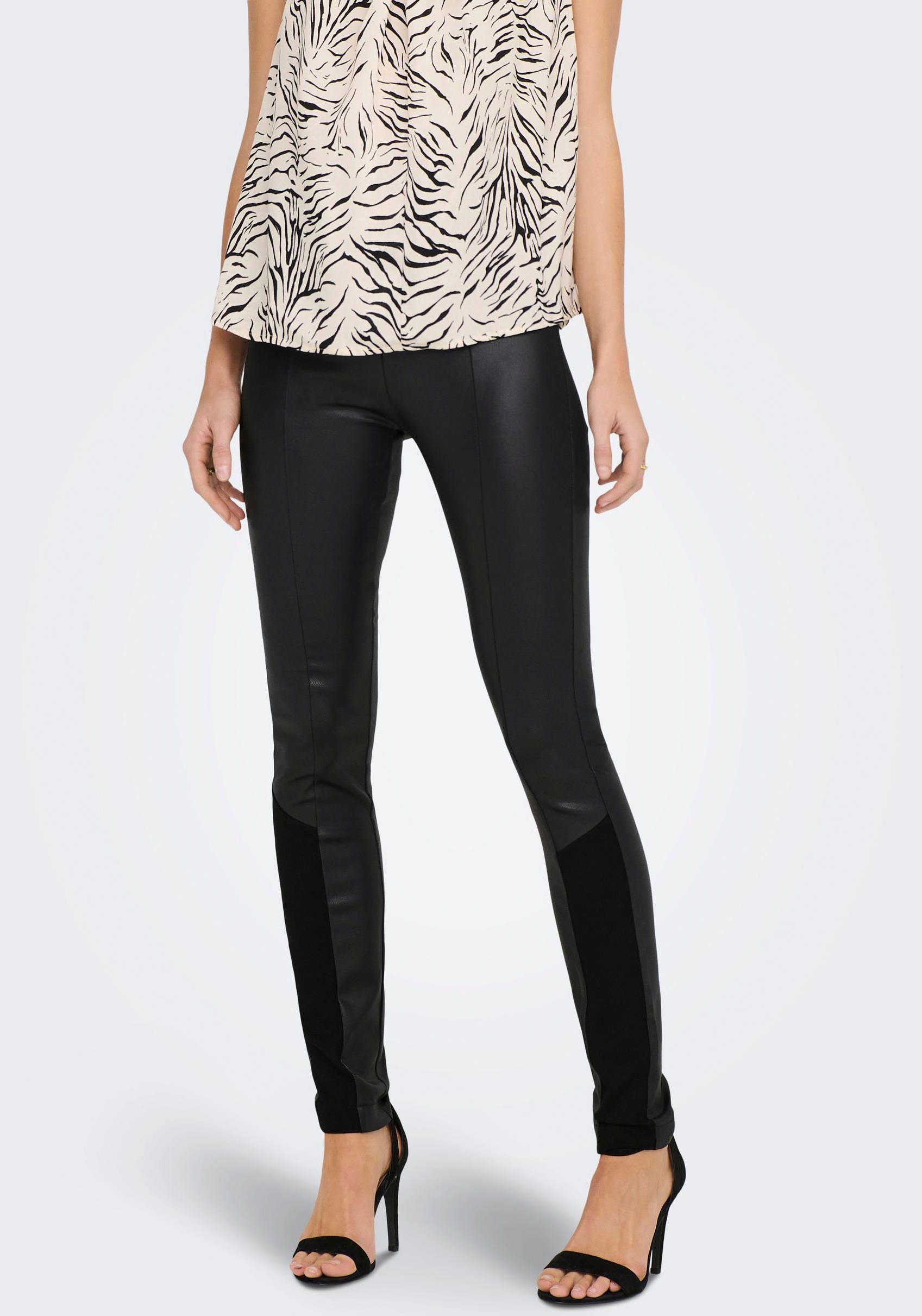 ONLY Lederimitathose ONLCLAREMONT COATED INSERT LEGGINGS