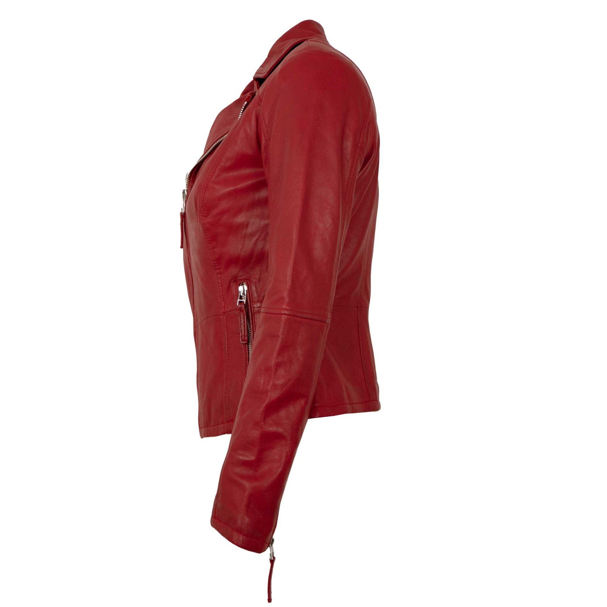 Jilani Lederjacke Smilla Jilani - Damen Lederjacke Lammnappa salsa rot günstig online kaufen