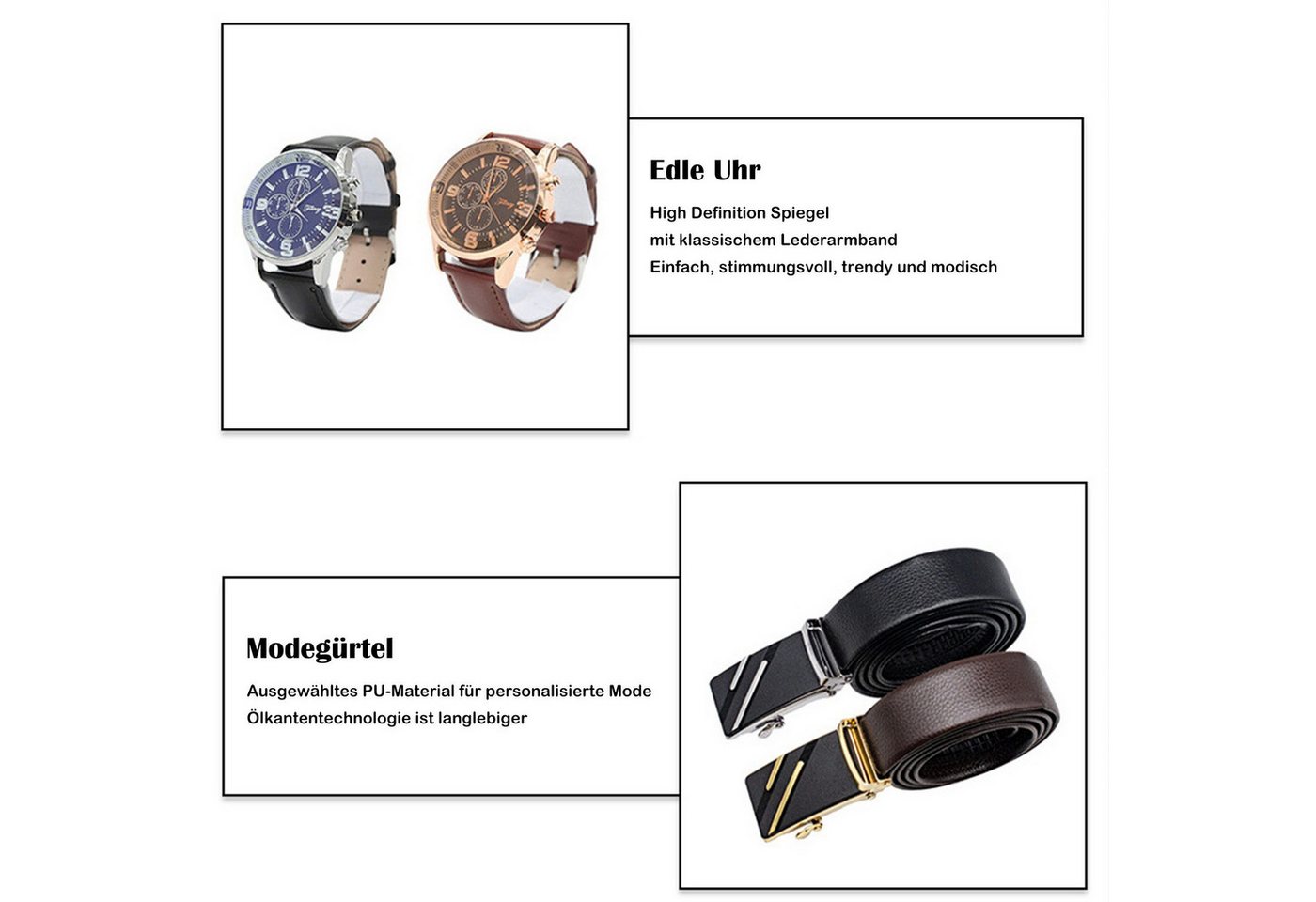 Thumbnail - ibettertec Geschenkbox 6pcs Geldbörse Geschenk für Männer Gürtel Set (Geschenkset für Herren mit Gürtel, Geldbörse, Schl...