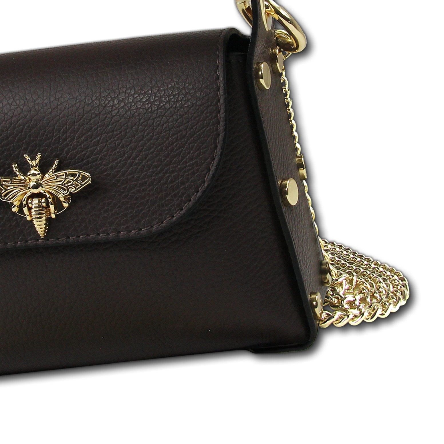 Toscanto Umhängetasche Toscanto Tasche dunkelbraun Leder (Umhängetasche), Damen Umhängetasche Leder, dunkelbraun ca. 19cm x ca. 14cm