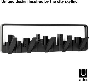 Umbra Garderobenhaken Skyline Garderobenhaken mit 5 beweglichen Haken, Befestigungsart: Wandmontage