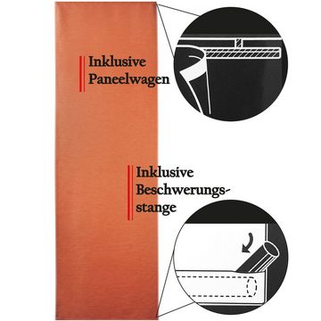 Schiebegardine Joy/Sabine, Arsvita, Paneelwagen (1 St), blickdicht, Flächenvorhang 60 x 245 cm (B x H), Schiebegardine inklusive Technik (Beschwerungsstange / Paneelwagen)