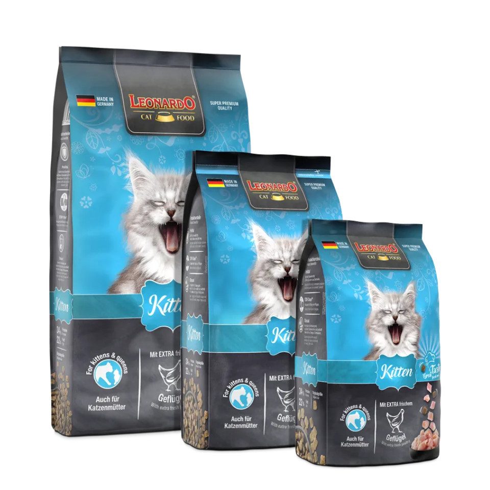 Leonardo Catfood Kitten - Trockenfutter mit Geflügel für Kätzchen unter 1 Jahr, Trockenfutter für: Katzen