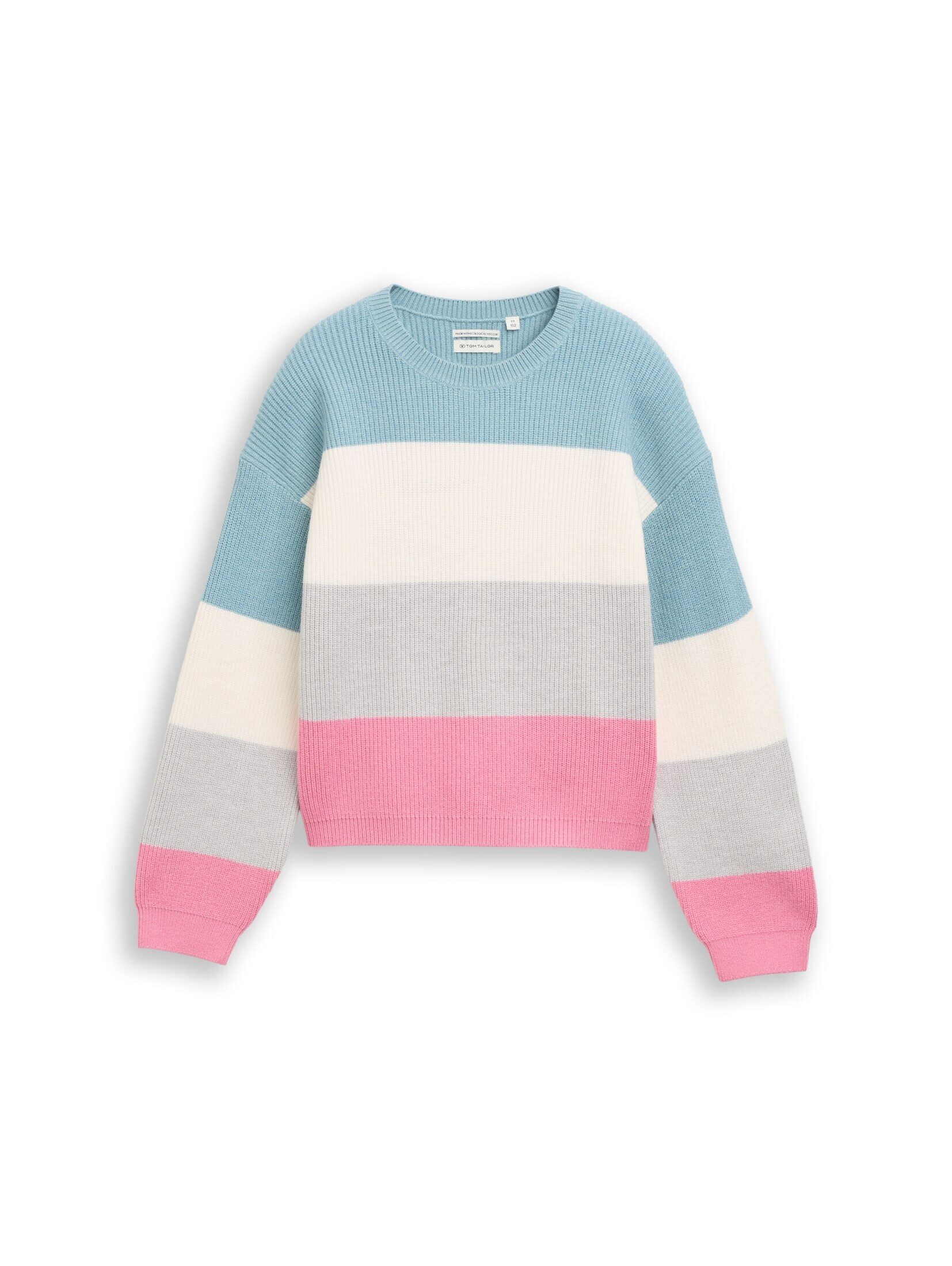 TOM TAILOR Strickpullover Pullover & Strickjacken Cropped Strickpullover mit Colour Blocking
