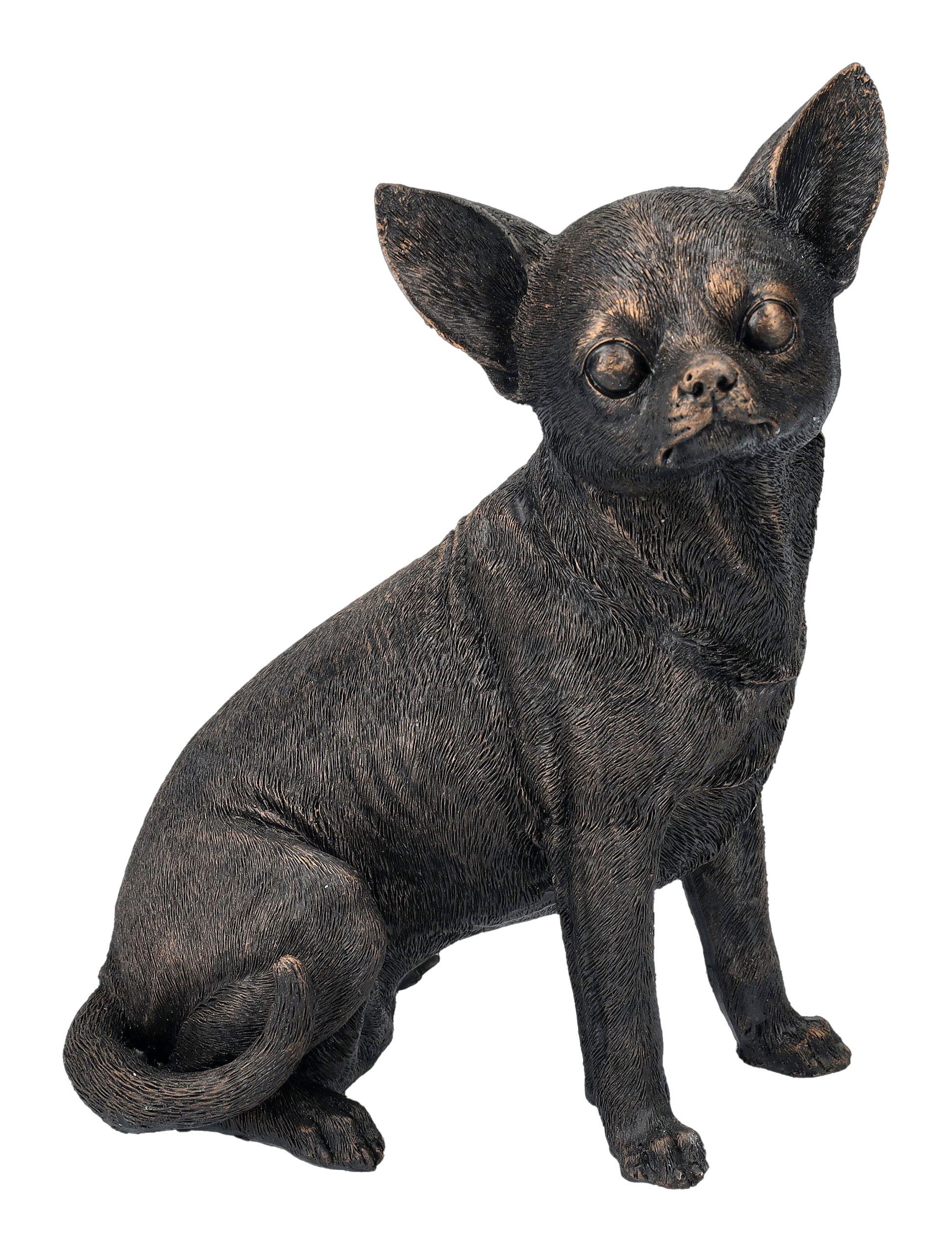 Tierfigur Hunde Figur - Chihuahua bronziert - Tierfigur Dekofigur Hundefigur