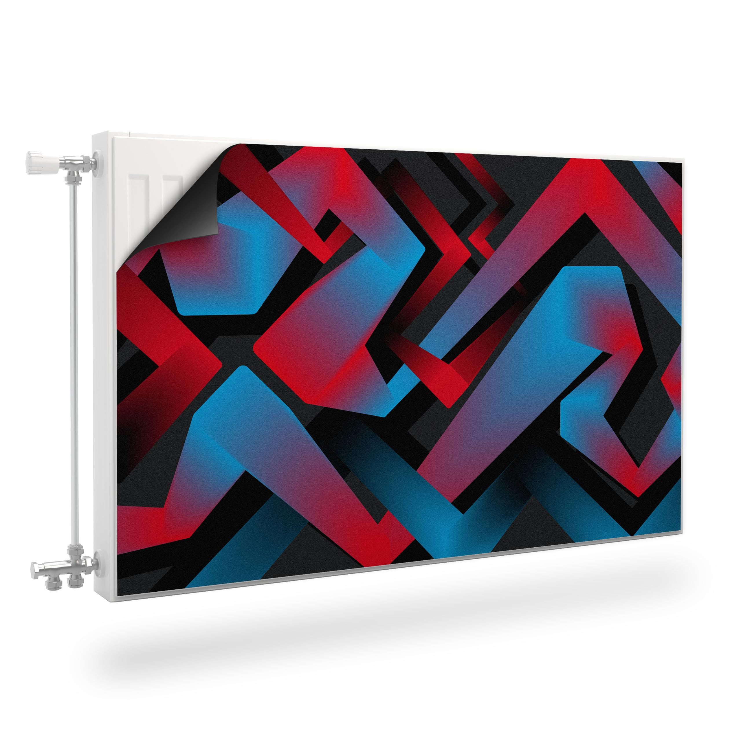 Muralo Magnetfolie Heizkörperverkleidung Muster – Heizkörperabdeckung magnetisch, Rote und blaue Graffiti – 80x60 cm, abriebfest, abwischbar