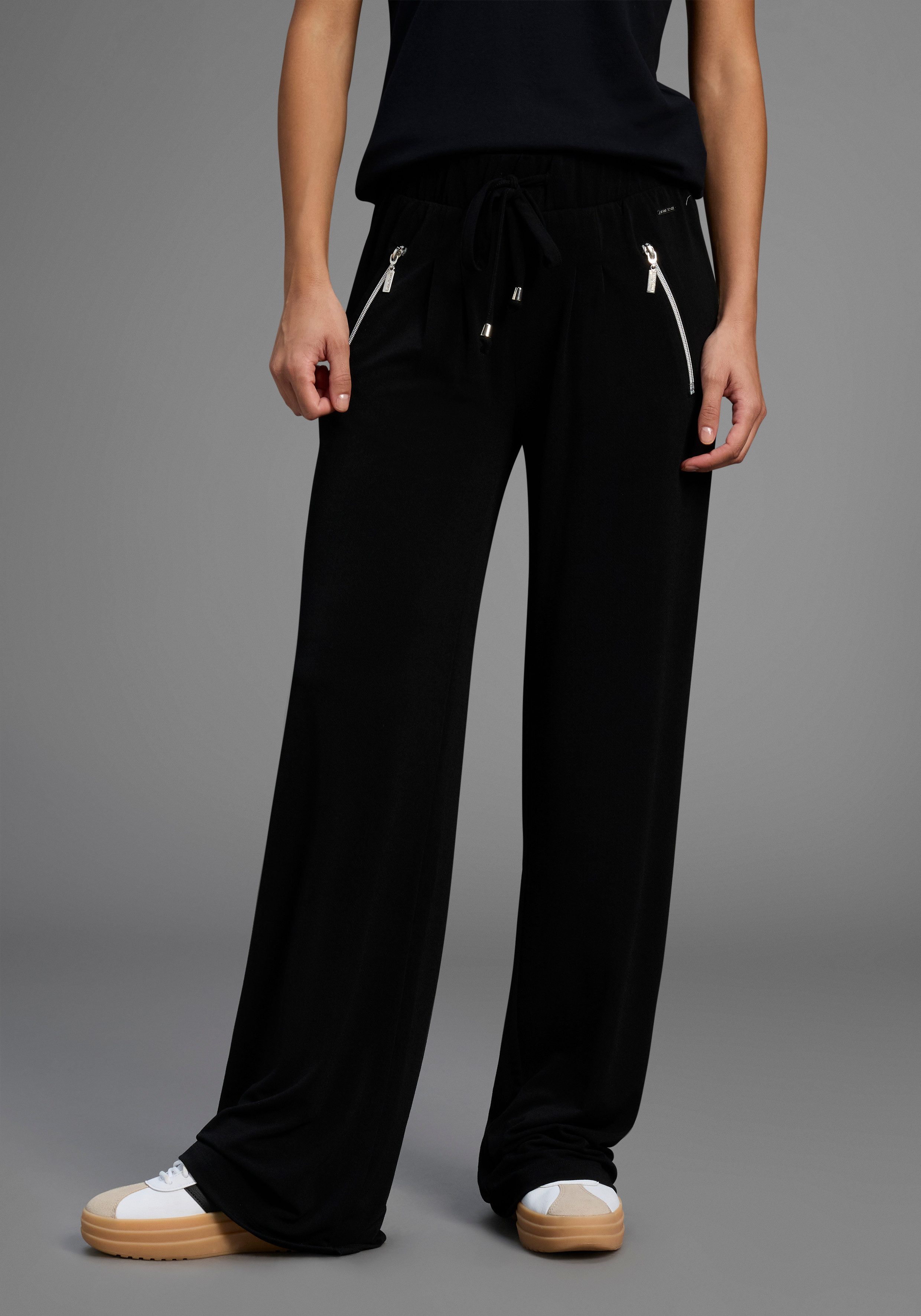 Laura Scott Jerseyhose Bequemer Stoff mit Reißverschlusstaschen günstig online kaufen