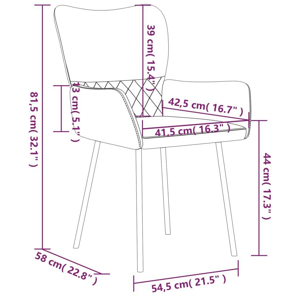 St) Dunkelgrau Dunkelgrau vidaXL (2 | Esszimmerstühle Stoff Stk. Esszimmerstuhl Kunstleder Dunkelgrau 2 und