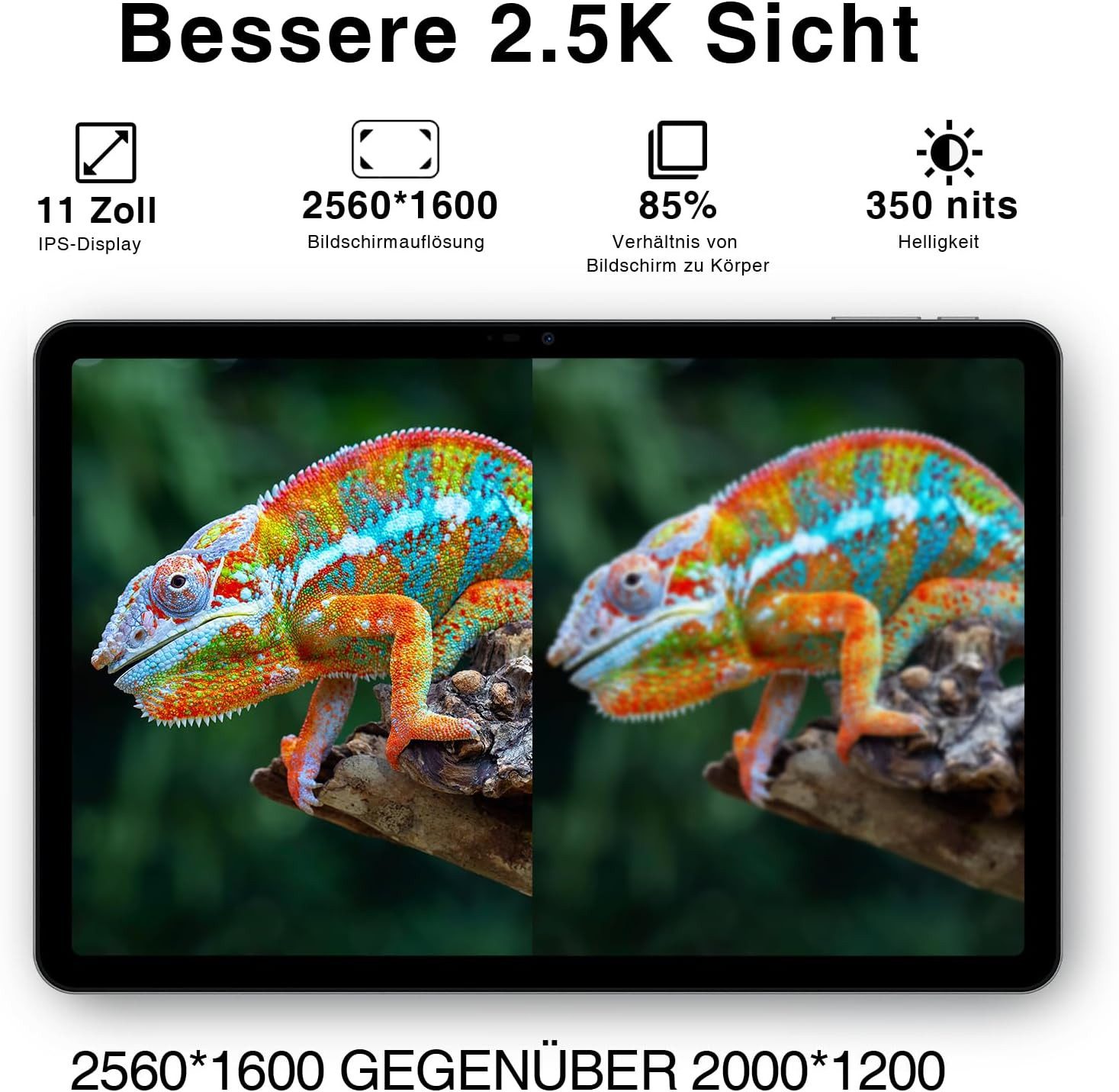 Zevelora Helio G99 Octa-Core-Prozessor 8 GB RAM 8580mAh Gaming Tablet (11", 256 GB, Android 13, 4G LTE + 5G WiFi, Perfekte Mischung aus Leistung, Design und Vielseitigkeit)