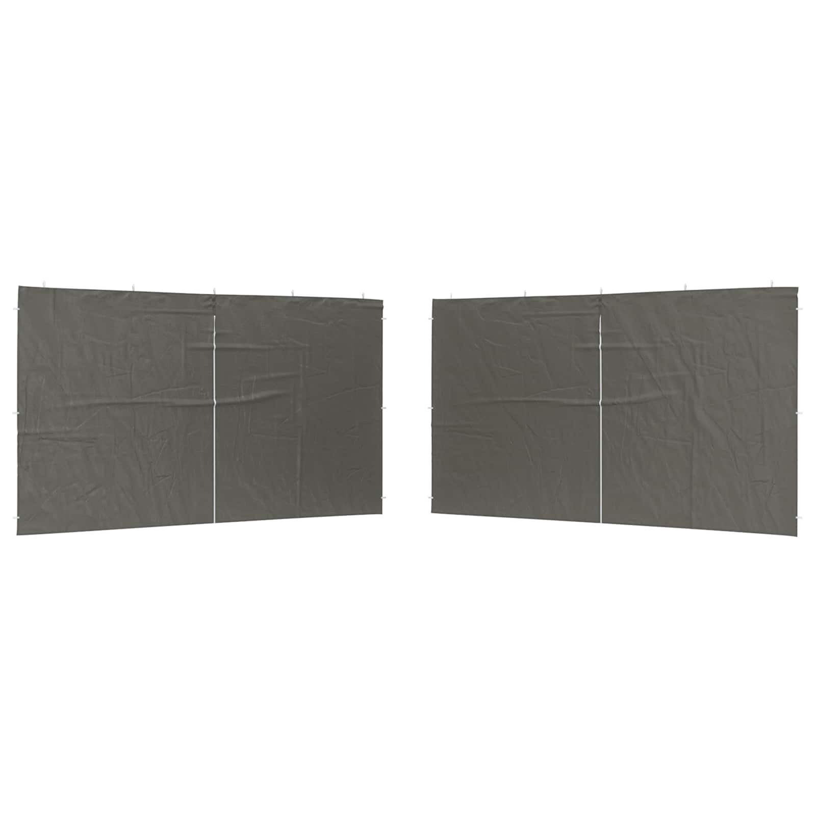 vidaXL Partyzelt Party Zelt Seitenteil 2 pcs Anthrazit 400 x 195 cm PE und Stahl