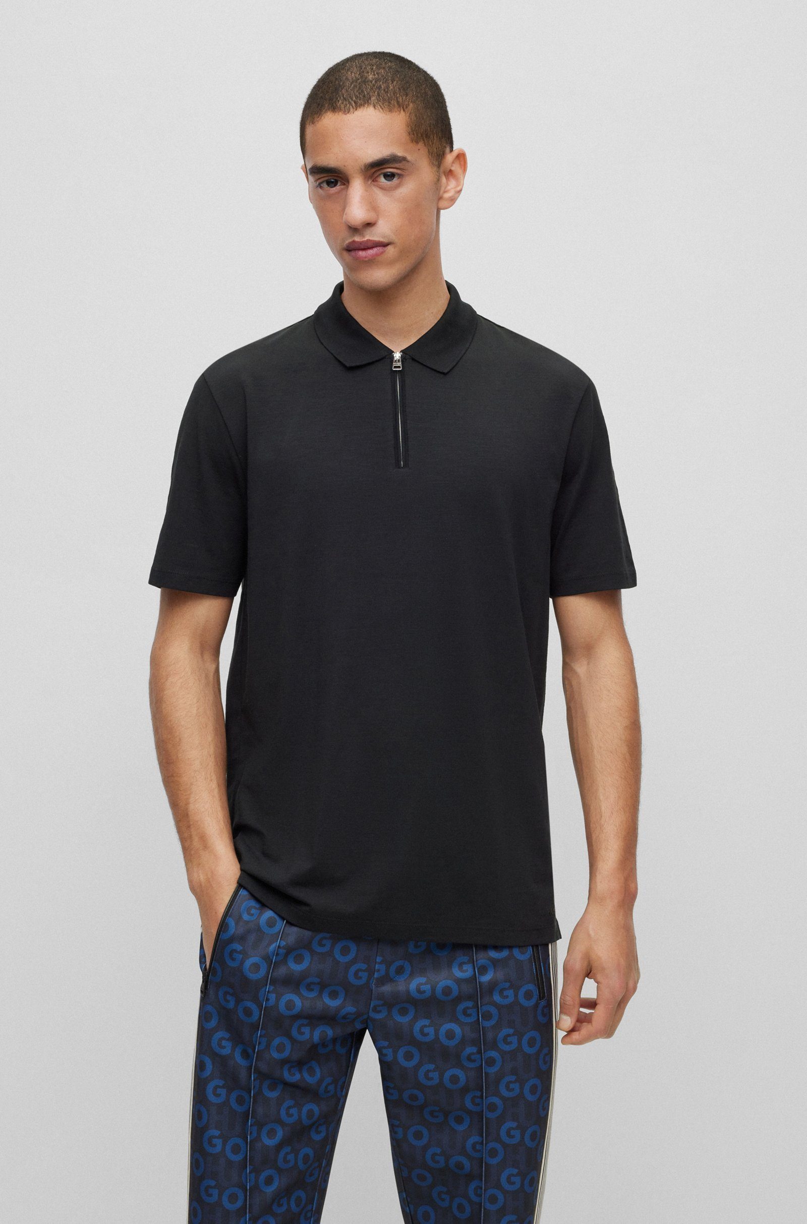 Dekok (1-tlg) HUGO Schwarz Poloshirt (001)