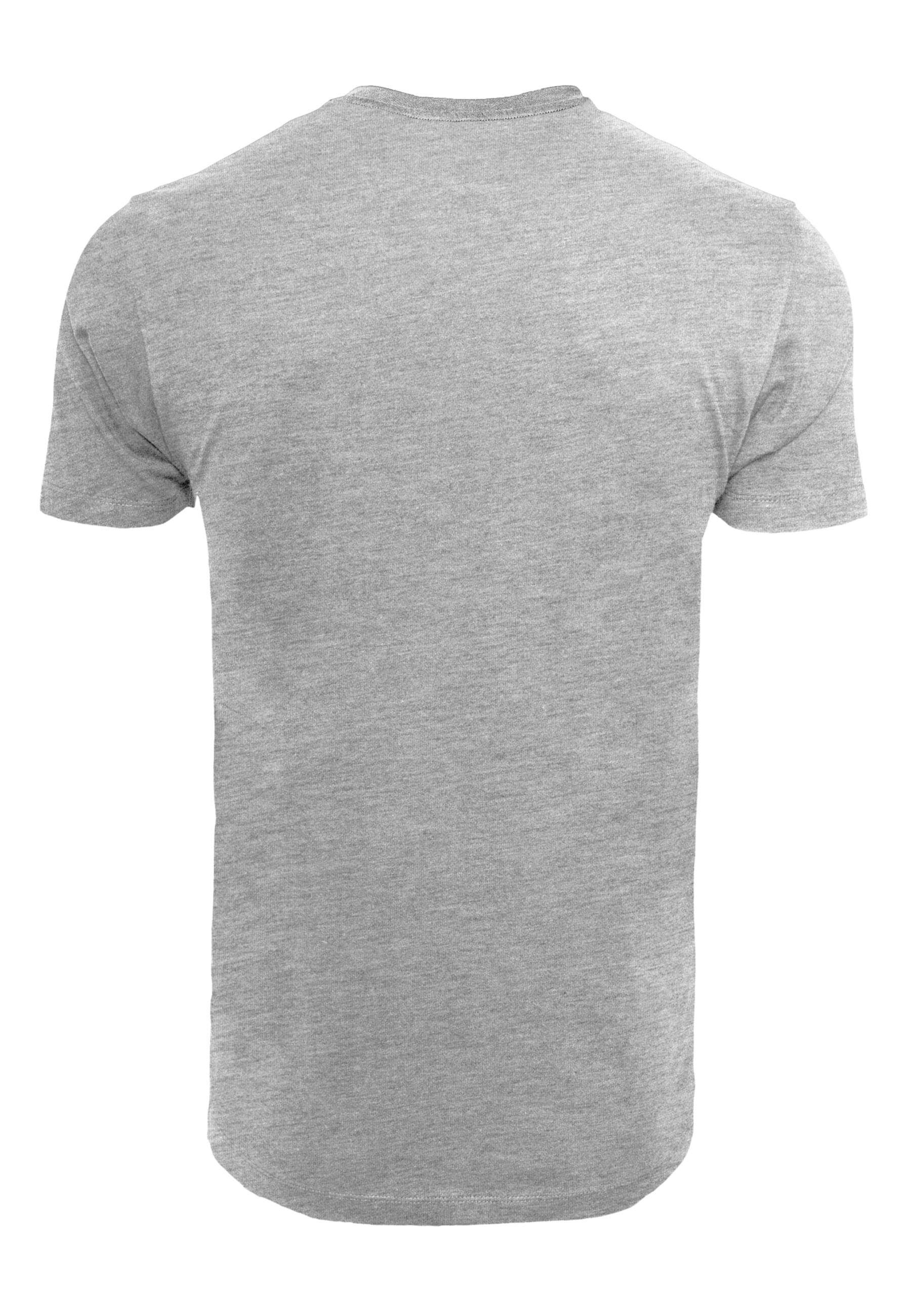 Qatar Neck (1-tlg) Herren Round F#K T-Shirt T-Shirt Merchcode heathergrey