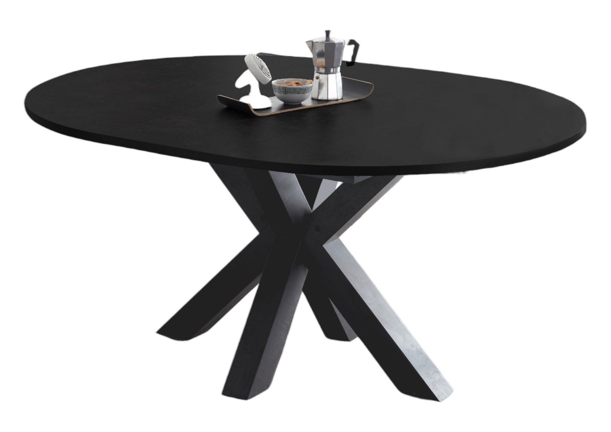 58 aufm Kessel Esstisch Rund ausziehbar Edda 8 Ø 110 cm Küchentisch Graphit günstig online kaufen