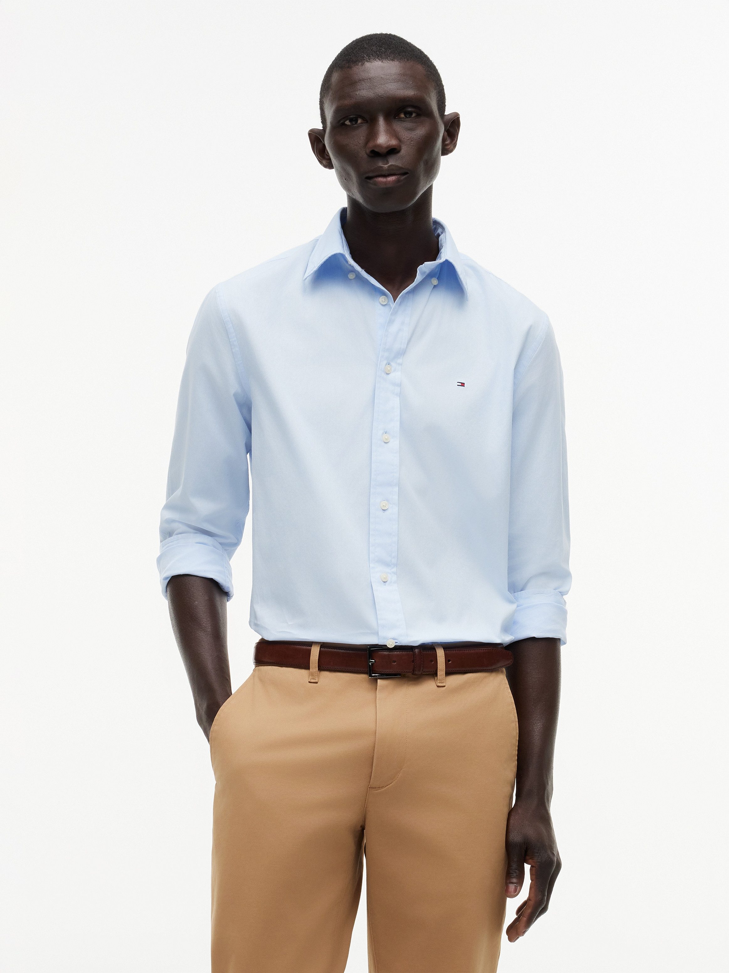 Tommy Hilfiger Langarmhemd CORE FLEX POPLIN SOLID Regular Fit SHIRT Regular Fit Flex Cotton