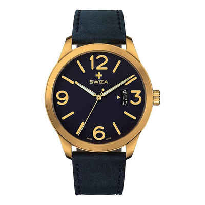 Herbertz Uhr Herbertz SWIZA Armbanduhr MAGNUS PVD gold 78058