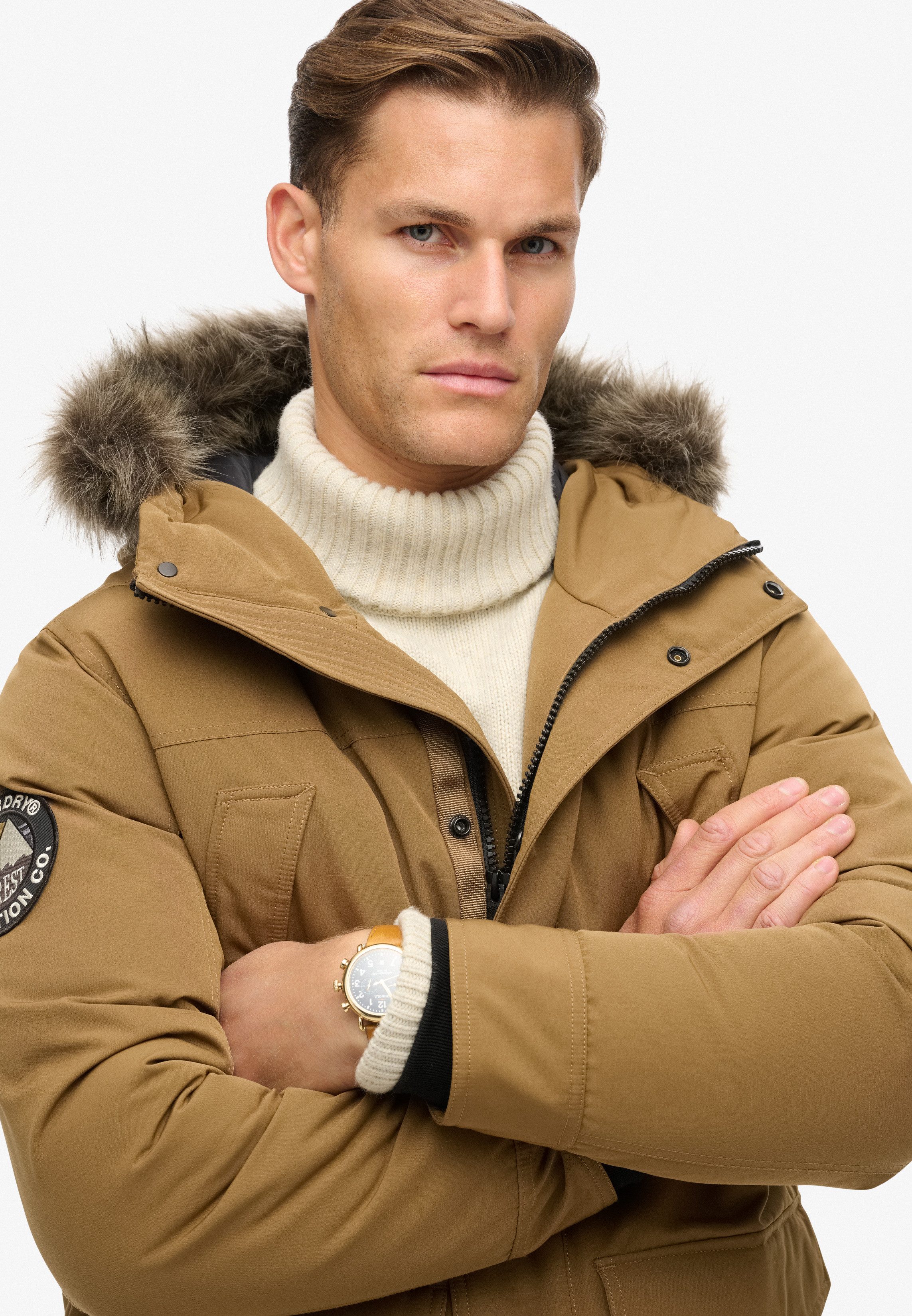 Superdry Parka EVEREST FAUX FUR PARKA JACKET Kunstfaser, loose fit