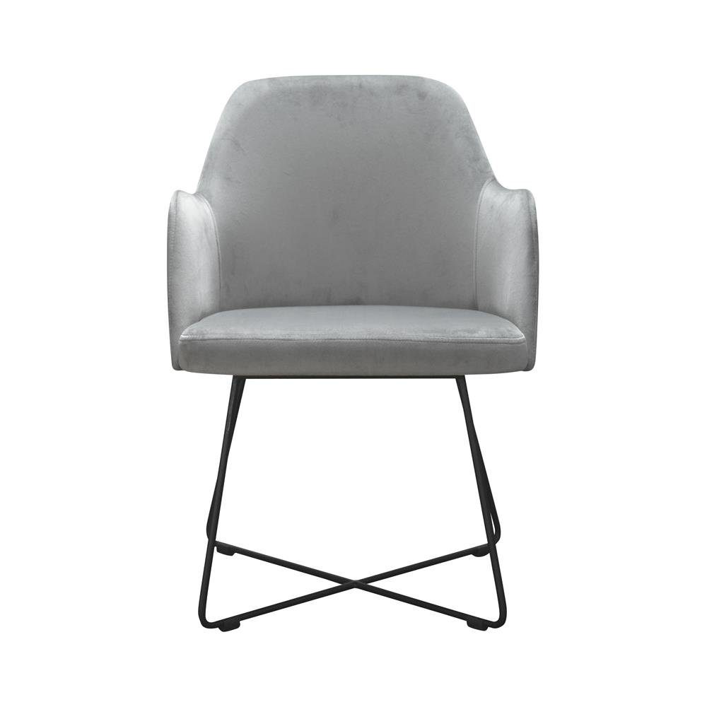 JVmoebel Stuhl, Design Stuhl Sitz Praxis Ess Zimmer Stühle Textil Stoff Polster Warte Kanzlei Grau