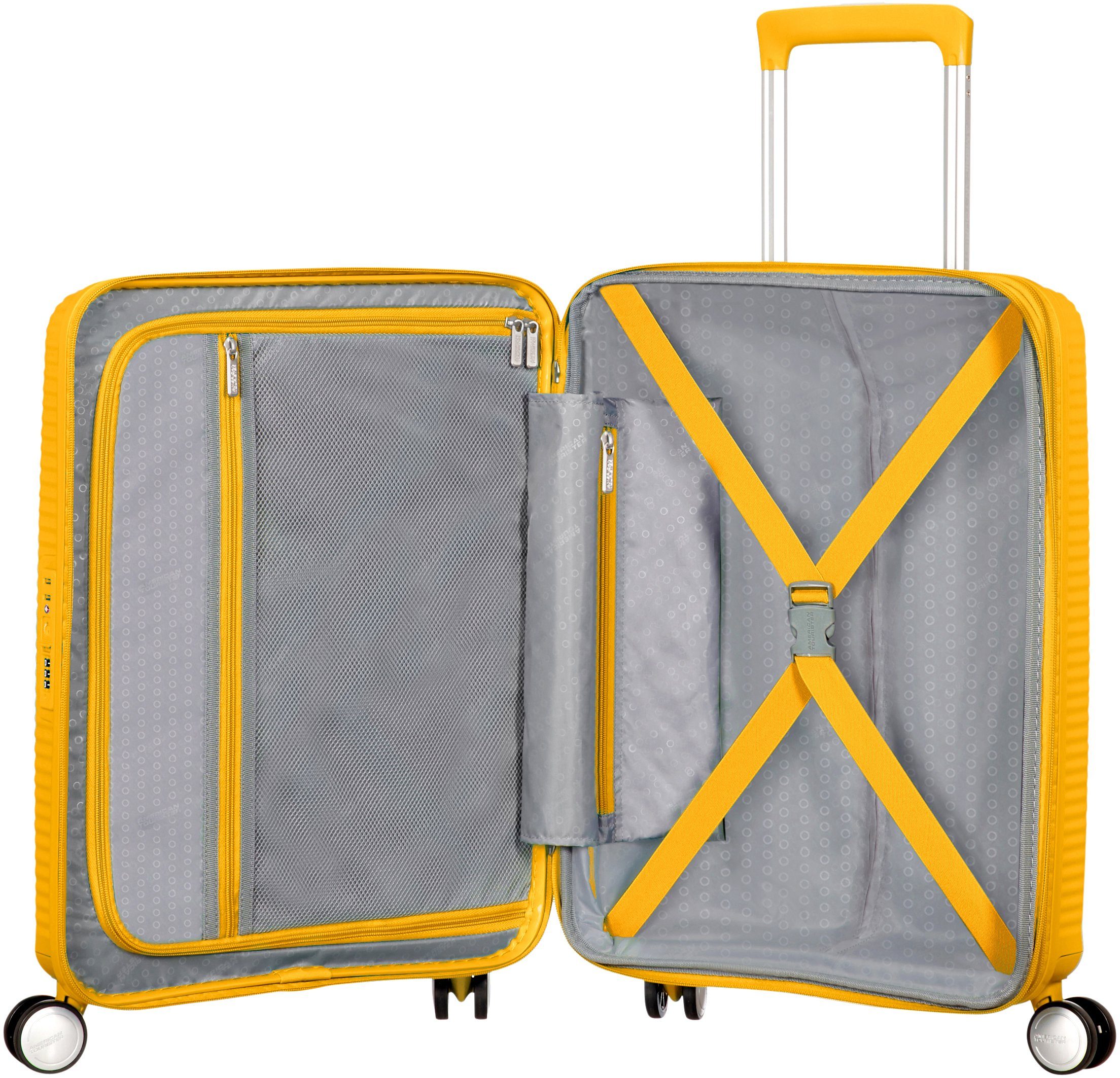 American Tourister® Hartschalen-Trolley SOUNDBOX, in verschiedenen Farben und Größen, 4 Rollen, Reisekoffer Trolley Aufgabegepäck TSA-Zahlenschloss Volumenerweiterung