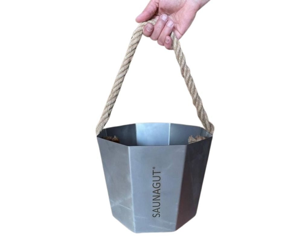 Saunagut Aufgusstopf SAUNAGUT® glasperlengestrahlter Edelstahl-Sauna-Eimer 6 Liter