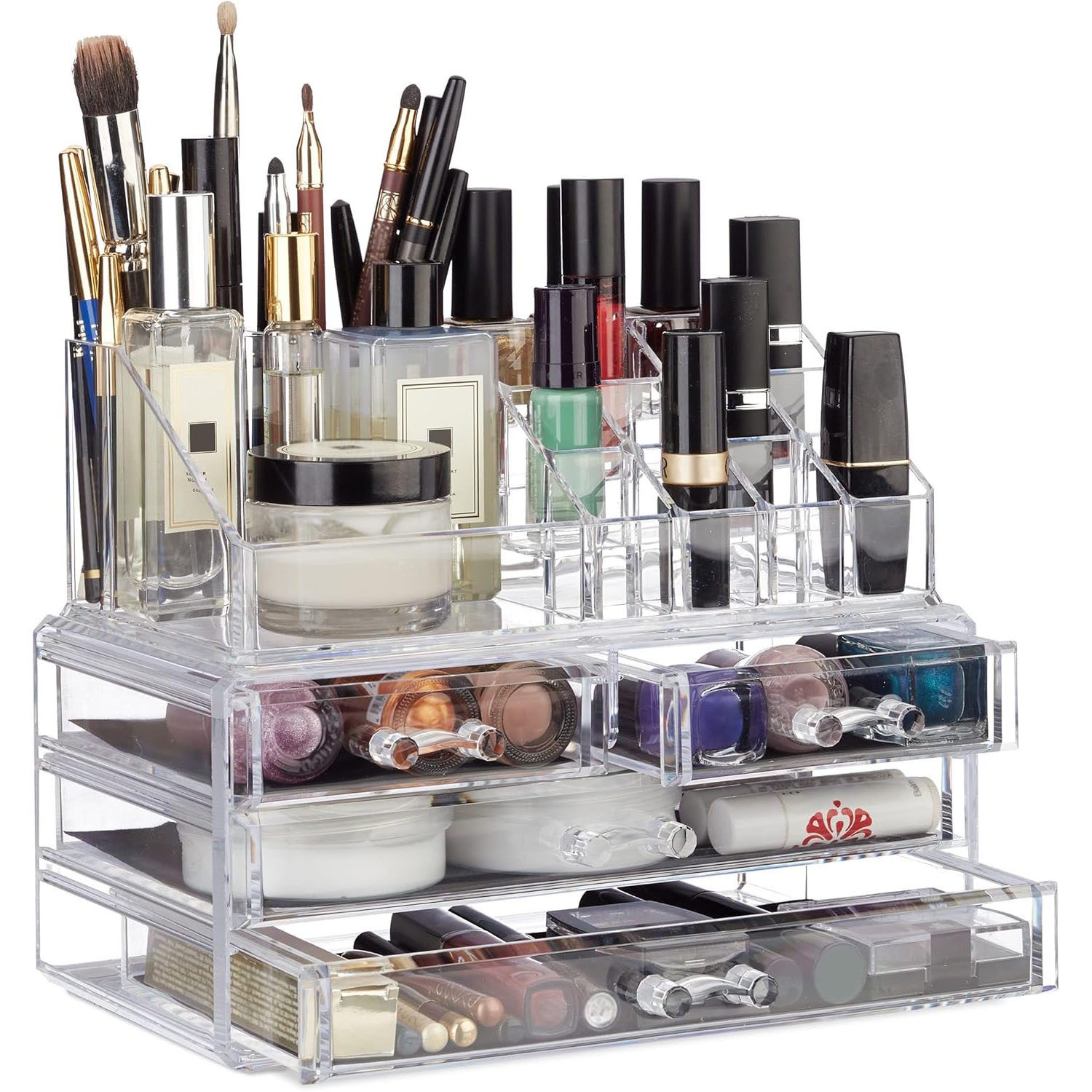 HEYHIPPO Make-Up Organizer Acryl Kosmetik Organizer mit 4 Schubladen, trans günstig online kaufen
